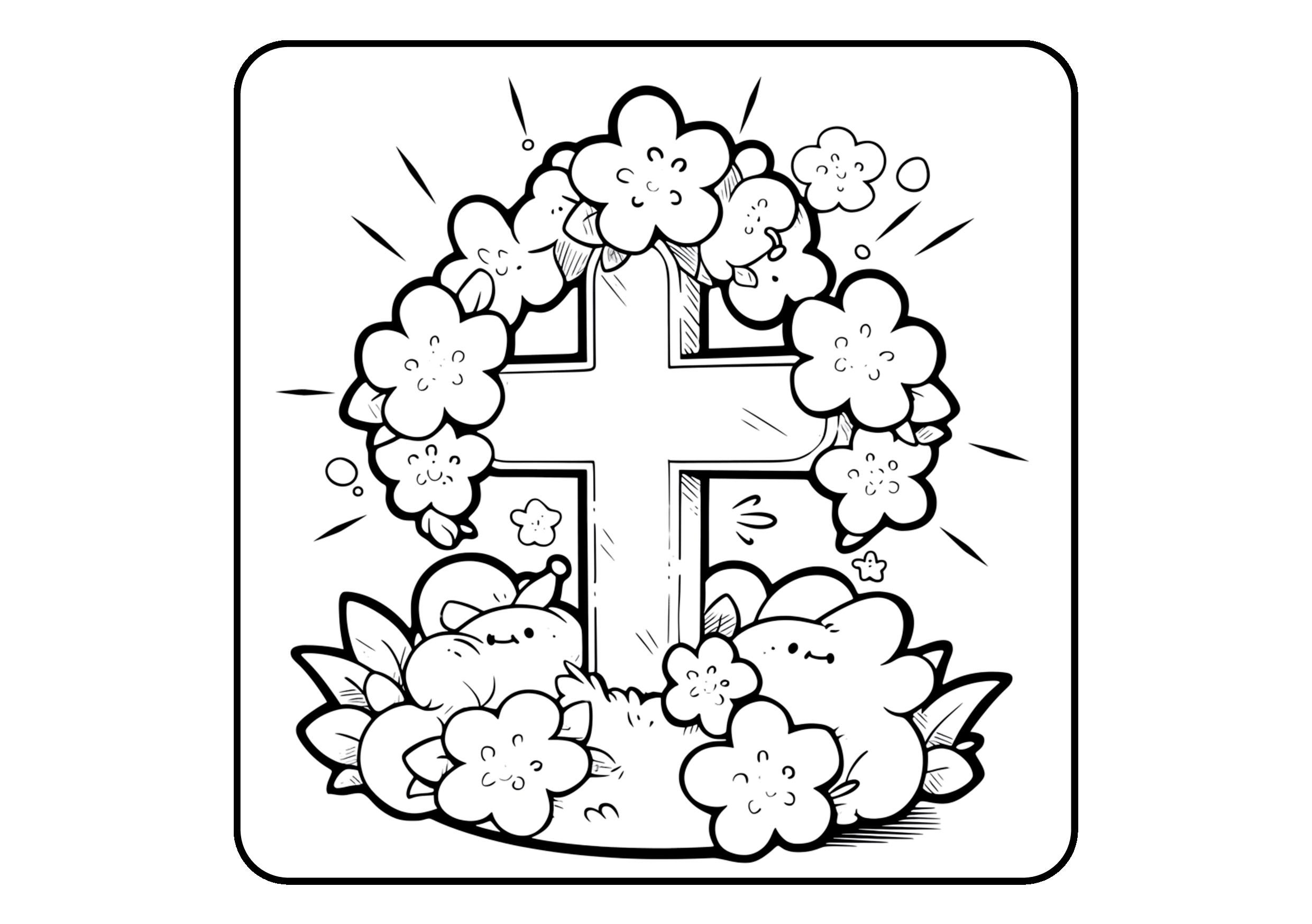 Verdadeira Páscoa para colorir – Jesus, cruz e ressurreição para imprimir grátis