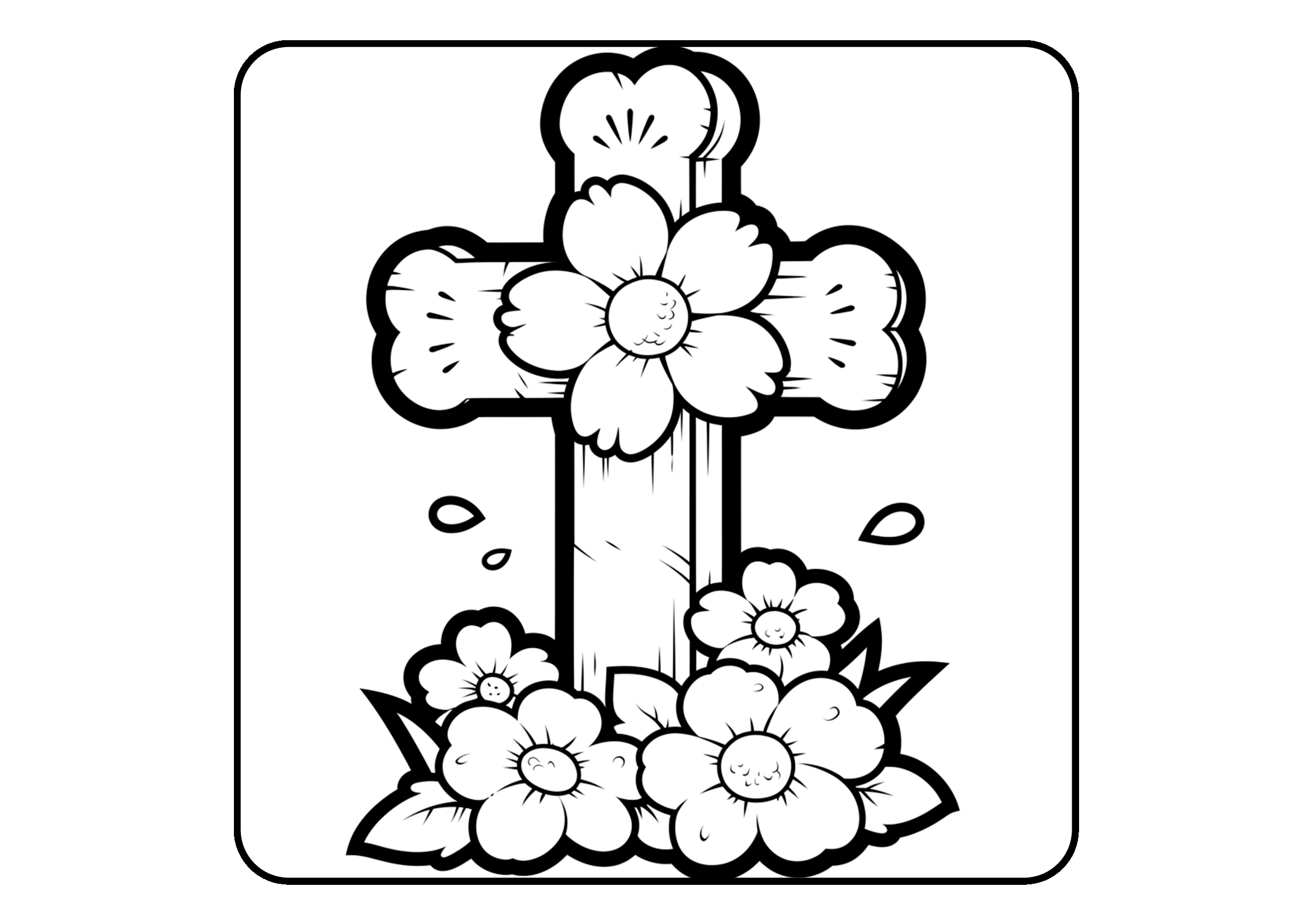 Verdadeira Páscoa para colorir – Jesus, cruz e ressurreição para imprimir grátis