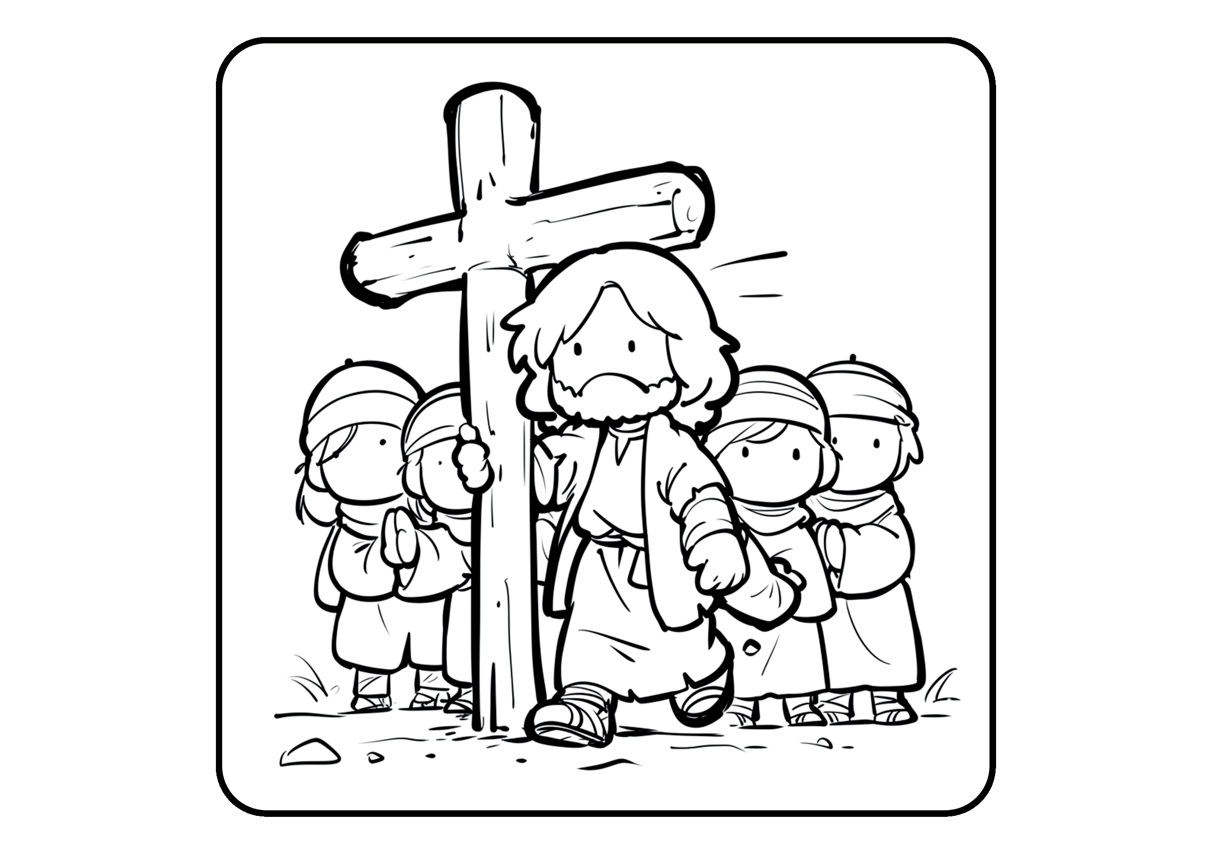 Verdadeira Páscoa para colorir – Jesus, cruz e ressurreição para imprimir grátis