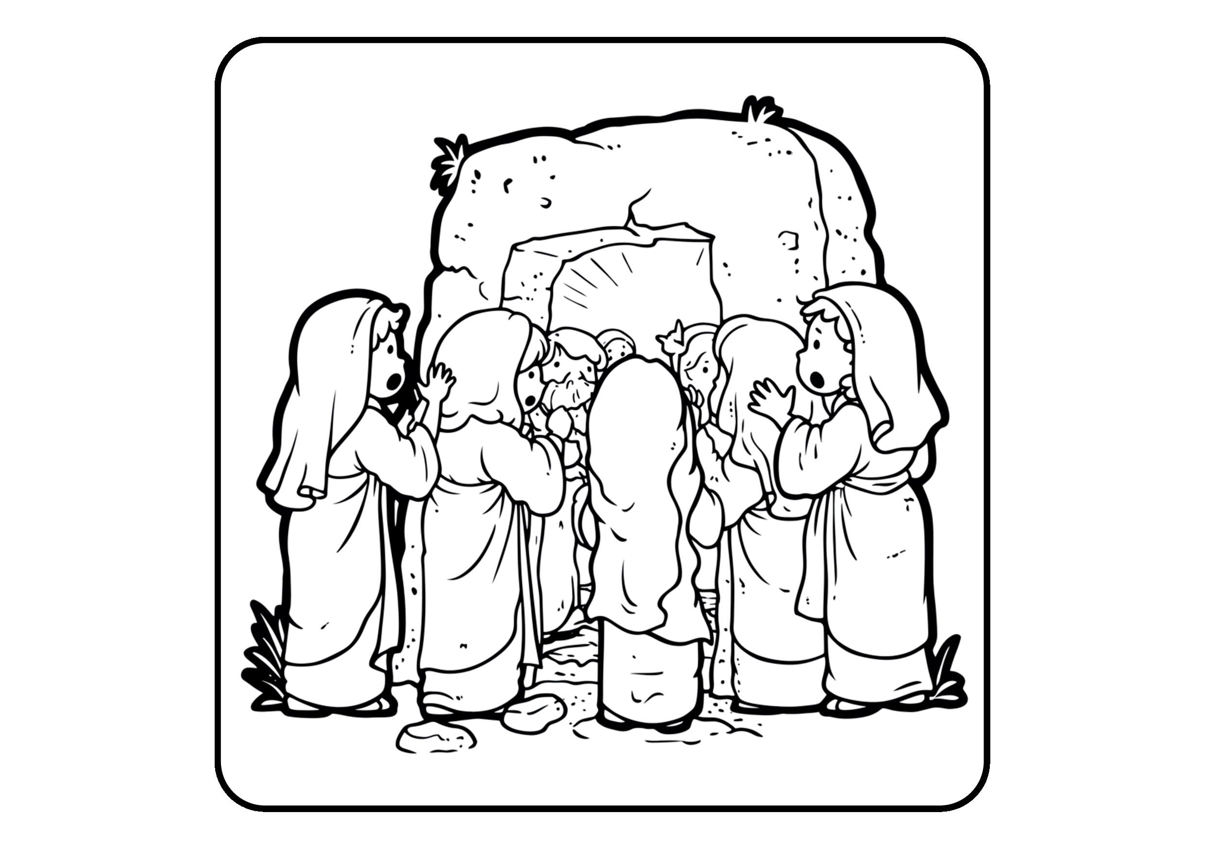 Verdadeira Páscoa para colorir – Jesus, cruz e ressurreição para imprimir grátis