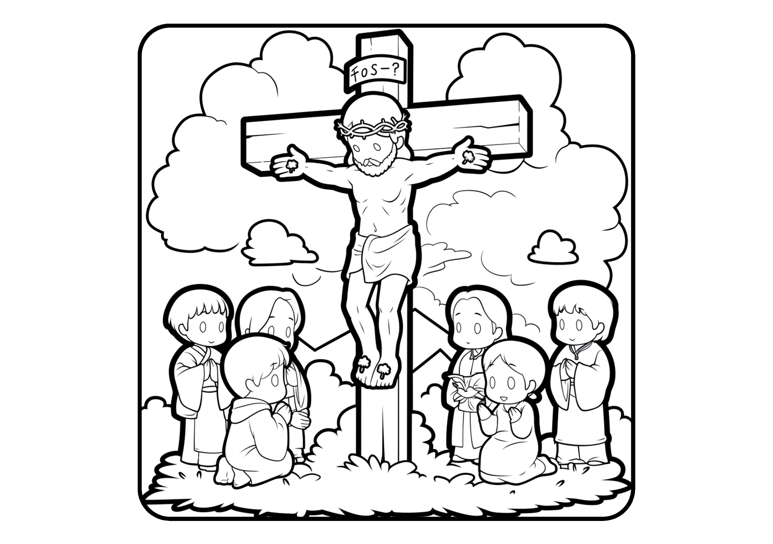 Verdadeira Páscoa para colorir – Jesus, cruz e ressurreição para imprimir grátis