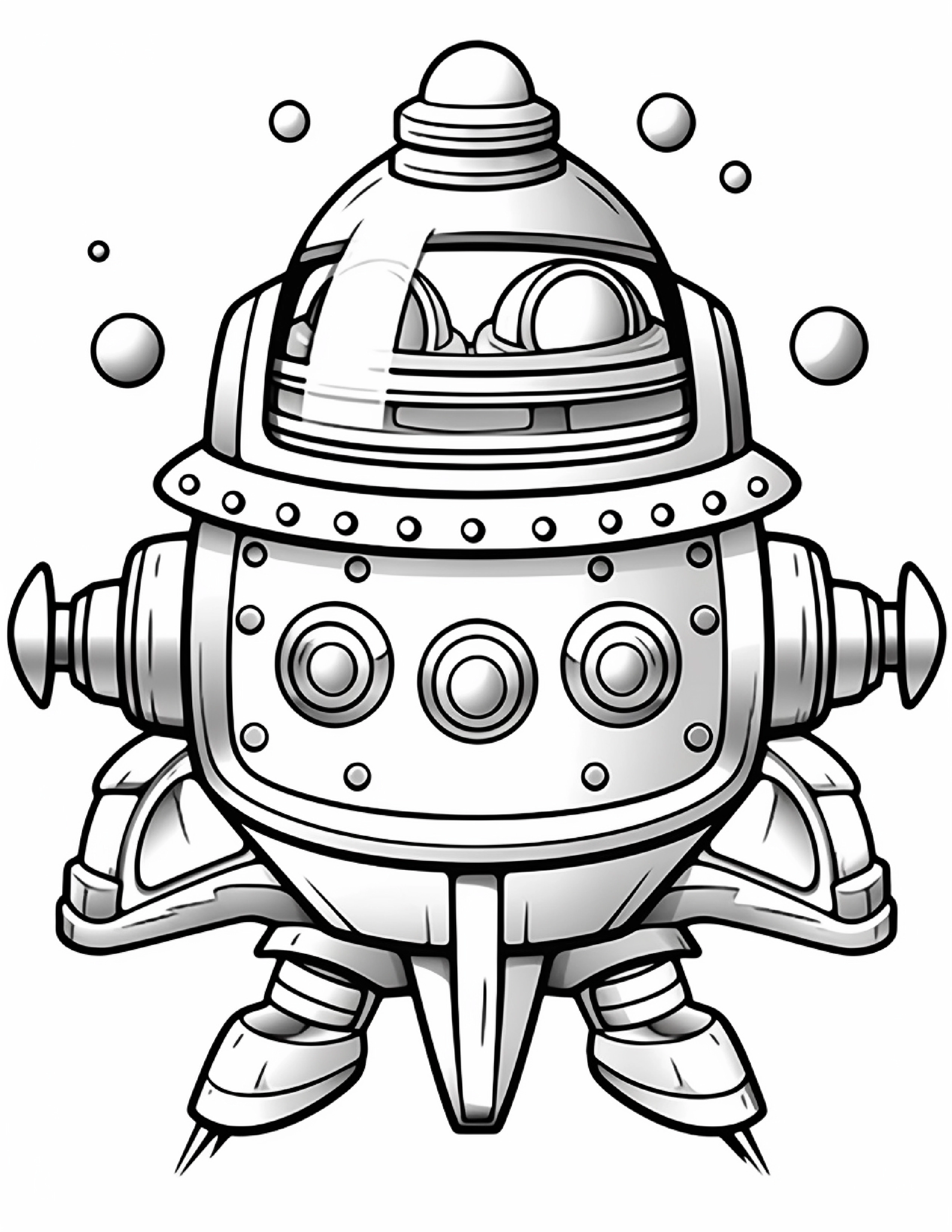 Astronautas para colorir – Viagem espacial para imprimir grátis