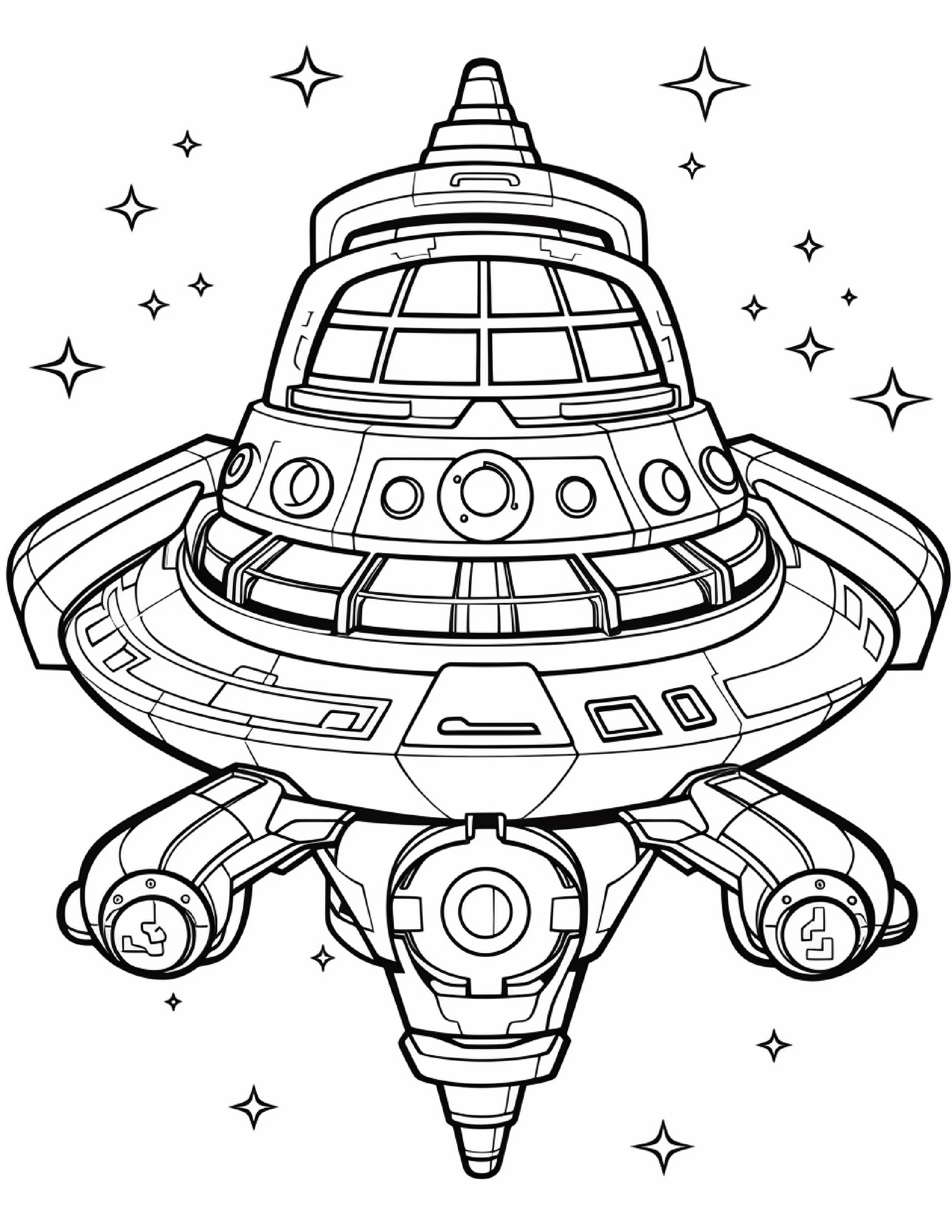 Astronautas para colorir – Viagem espacial para imprimir grátis