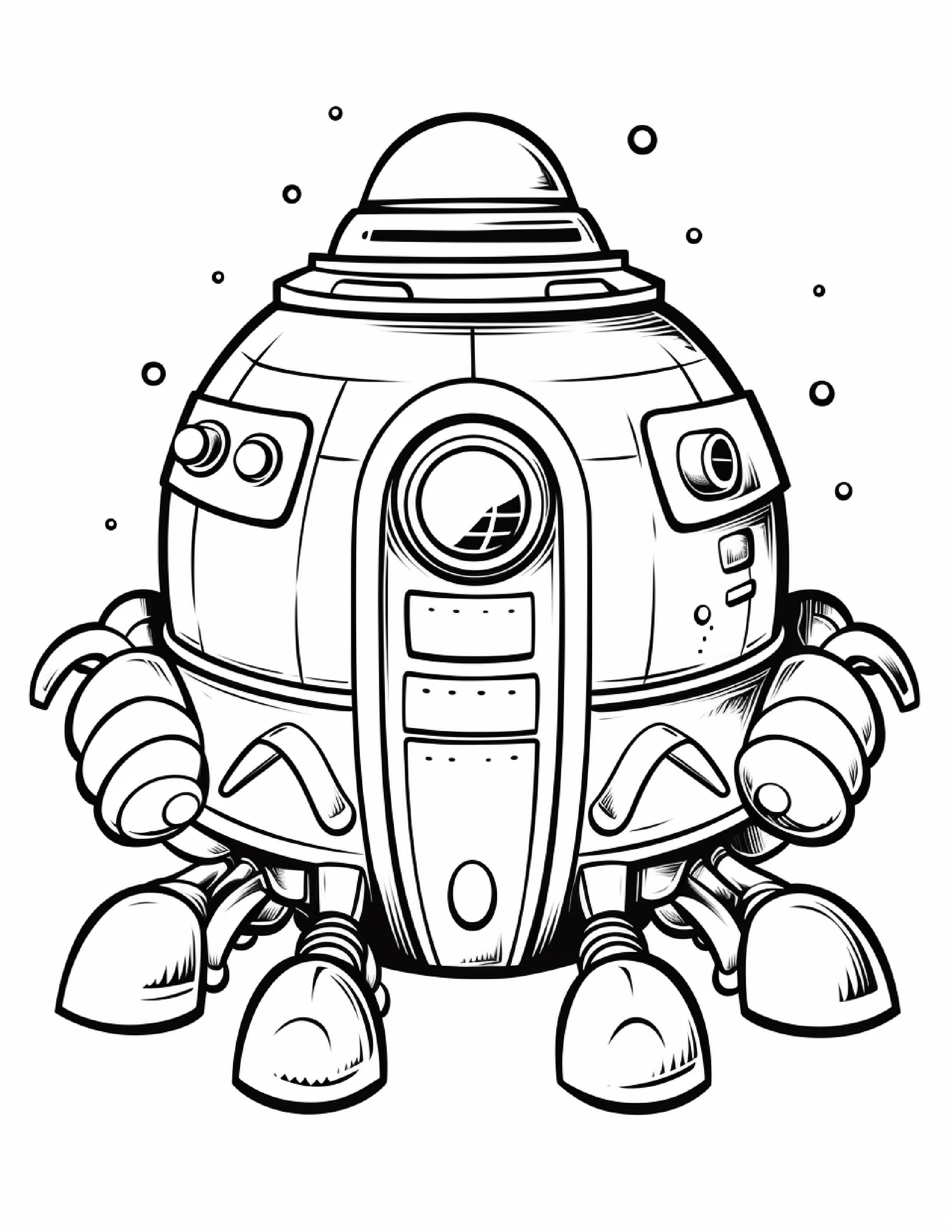 Astronautas para colorir – Viagem espacial para imprimir grátis