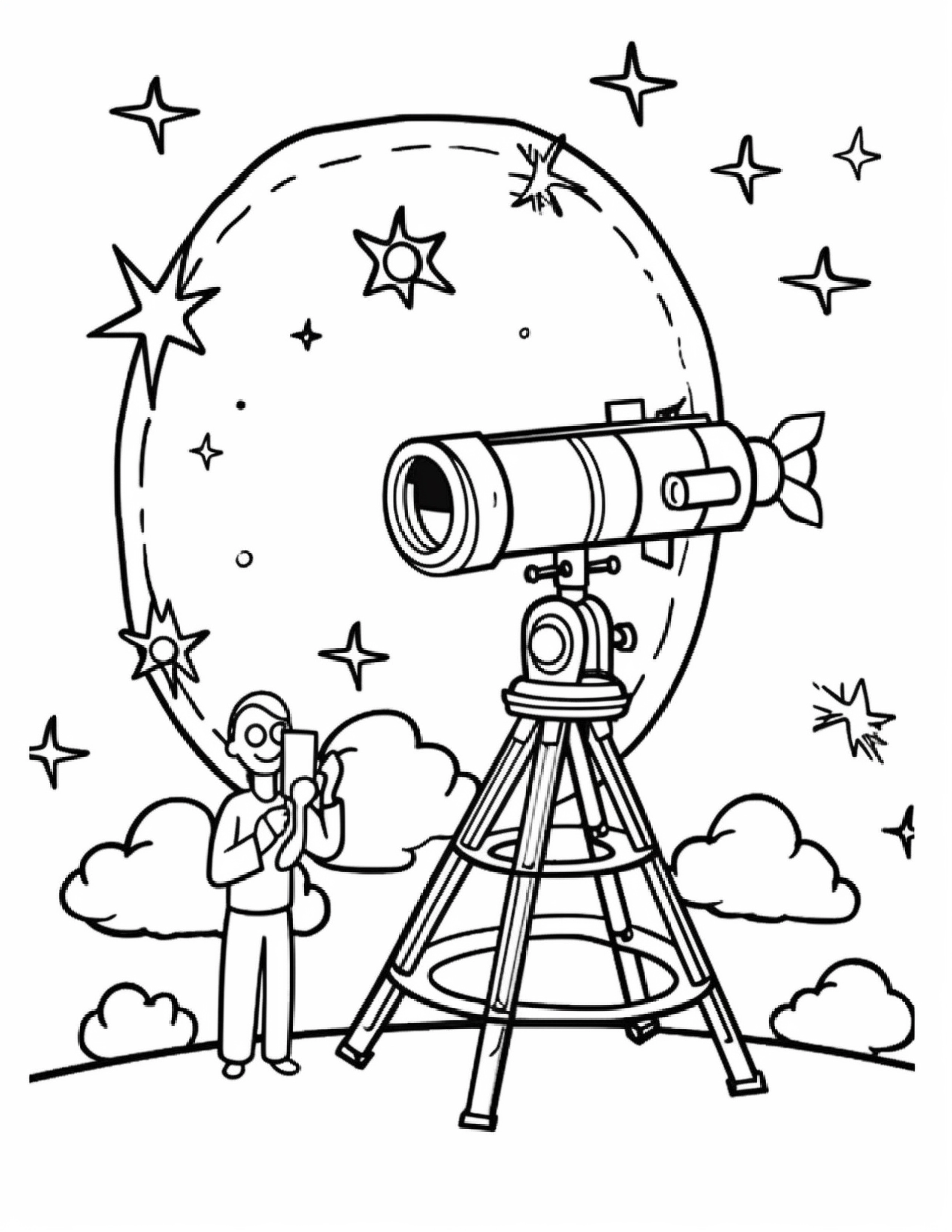 Astronautas para colorir – Viagem espacial para imprimir grátis