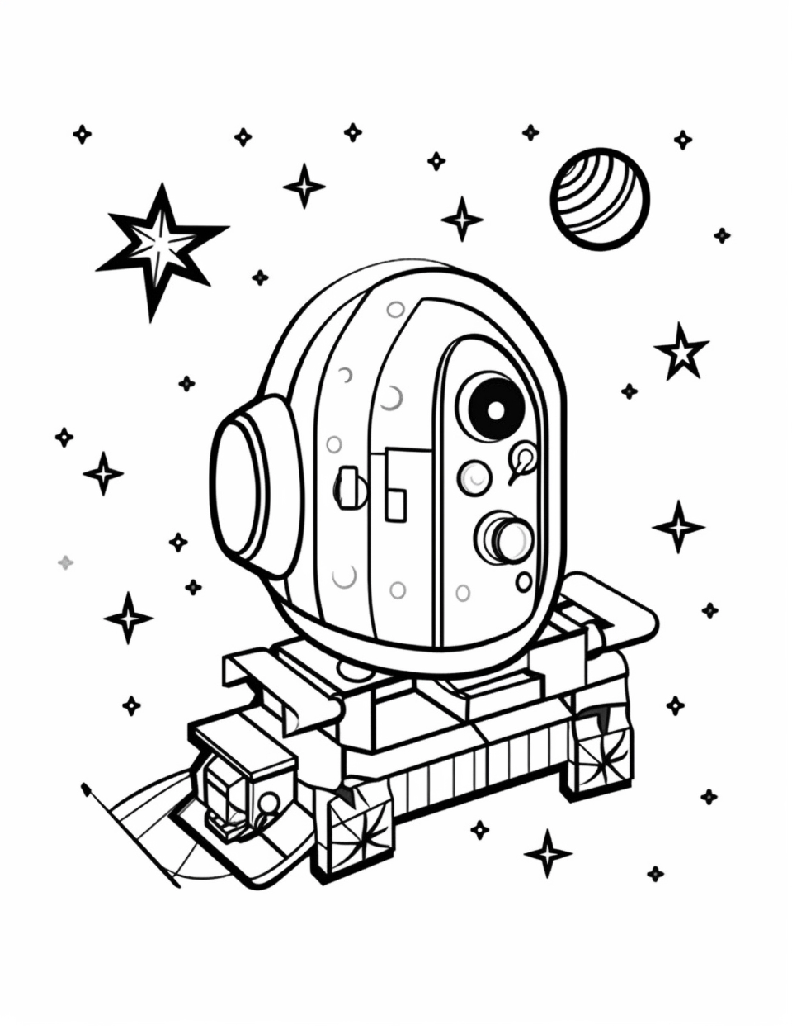 Astronautas para colorir – Viagem espacial para imprimir grátis