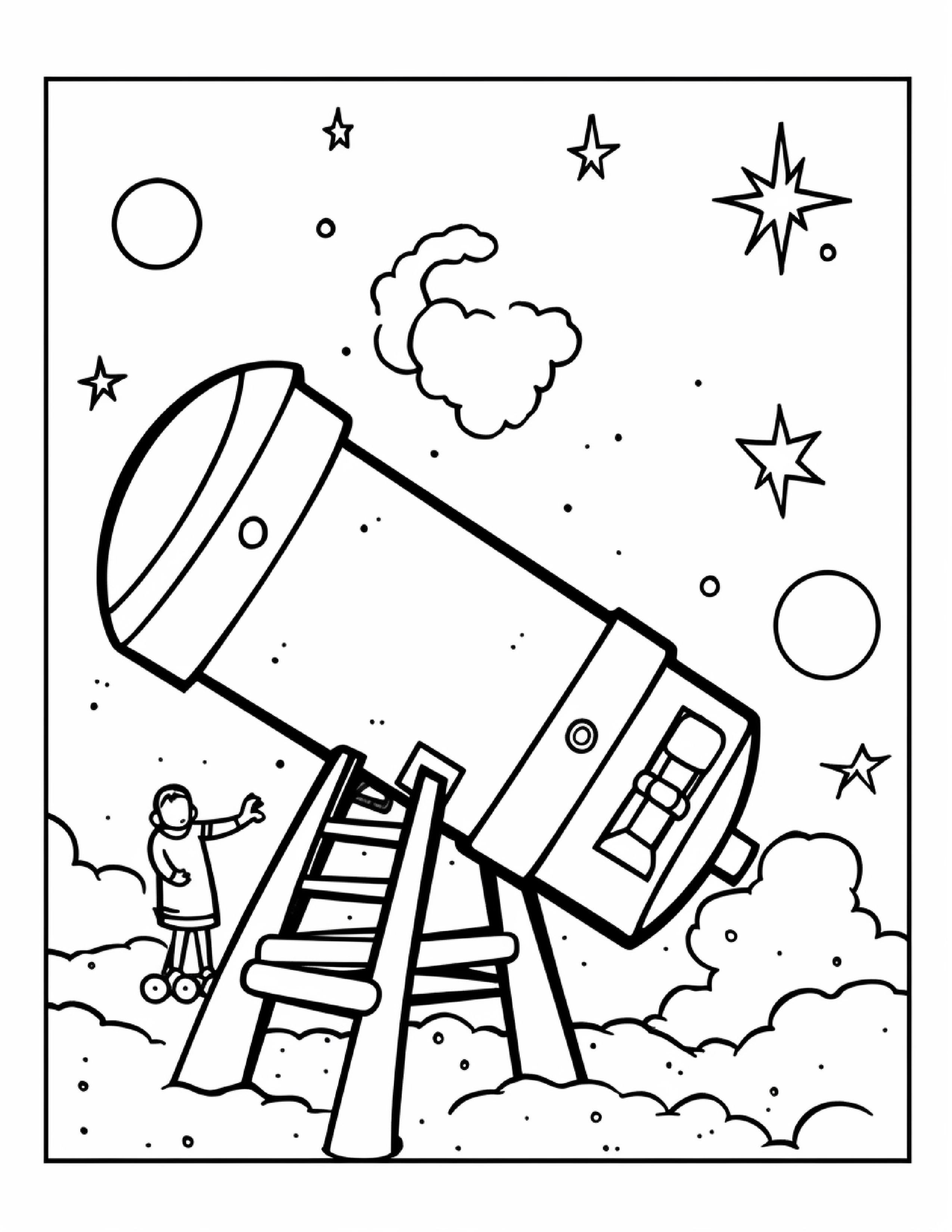 Astronautas para colorir – Viagem espacial para imprimir grátis