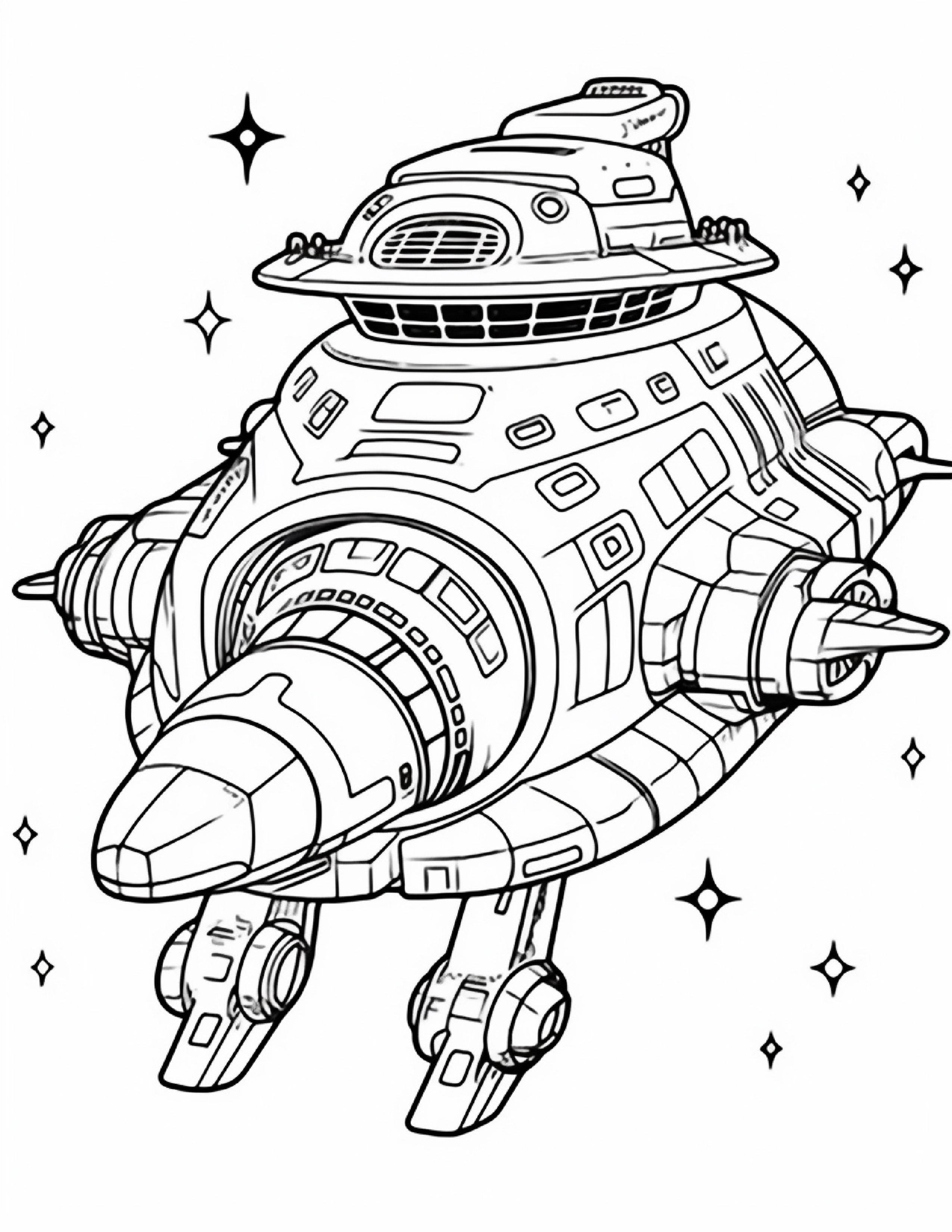 Astronautas para colorir – Viagem espacial para imprimir grátis