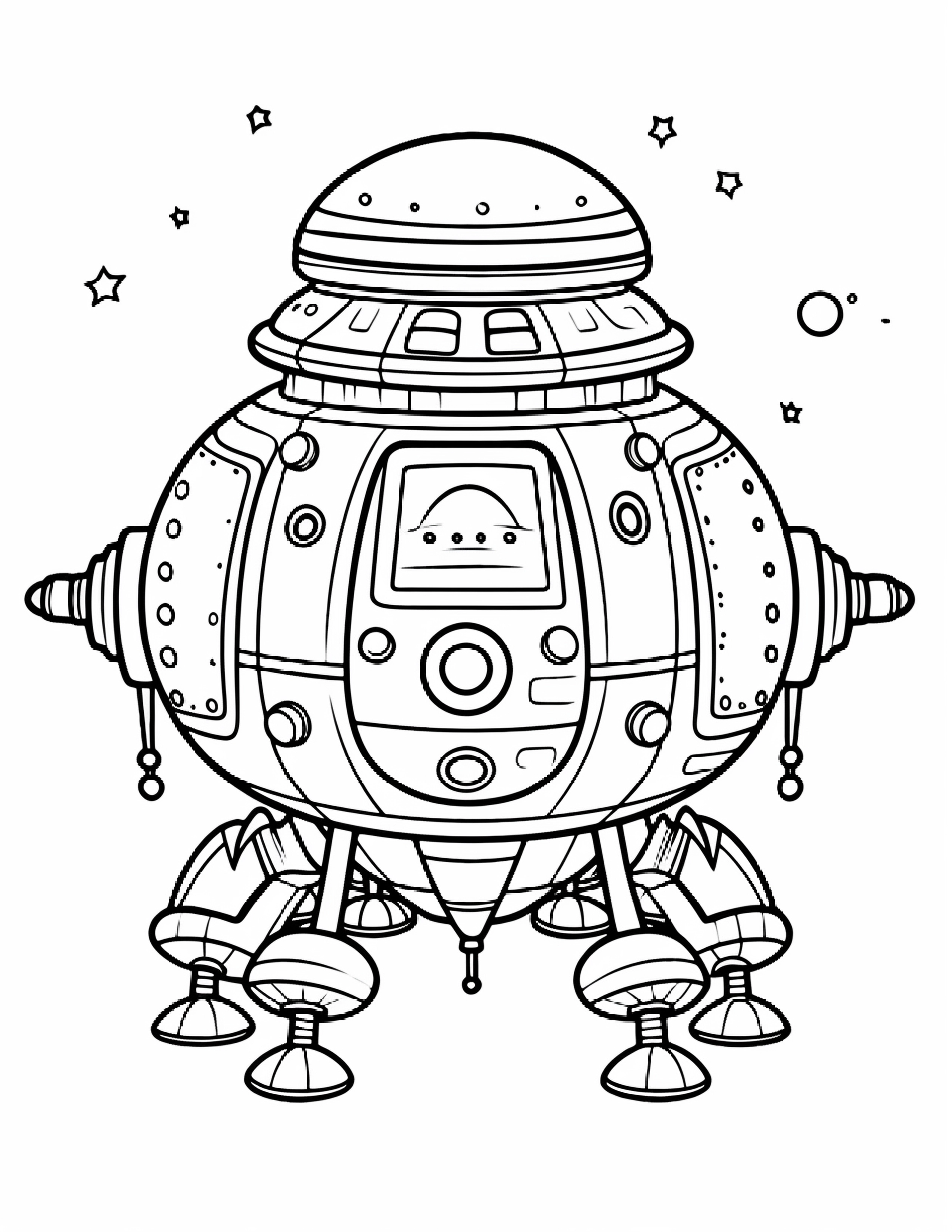 Astronautas para colorir – Viagem espacial para imprimir grátis