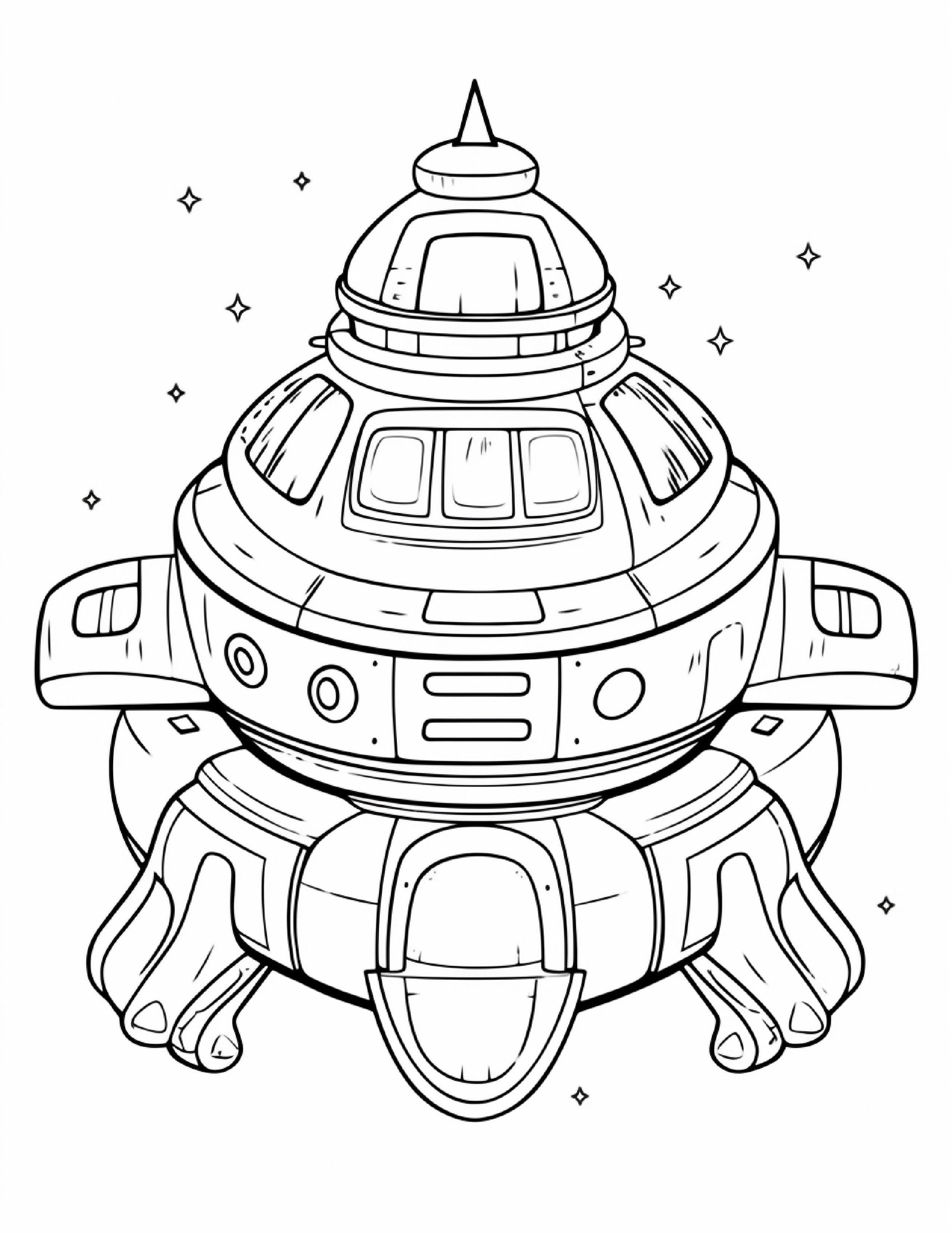 Astronautas para colorir – Viagem espacial para imprimir grátis