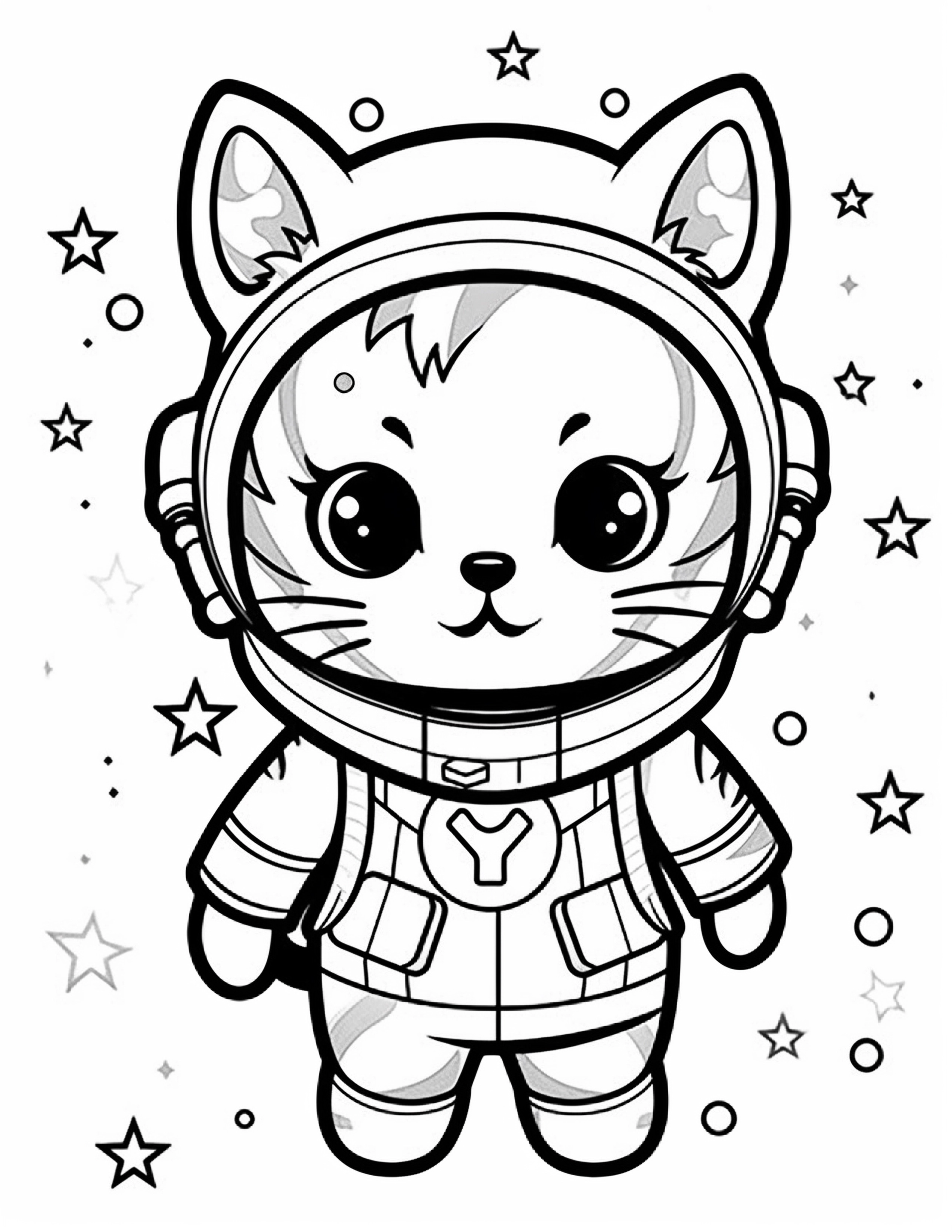 Astronautas para colorir – Viagem espacial para imprimir grátis