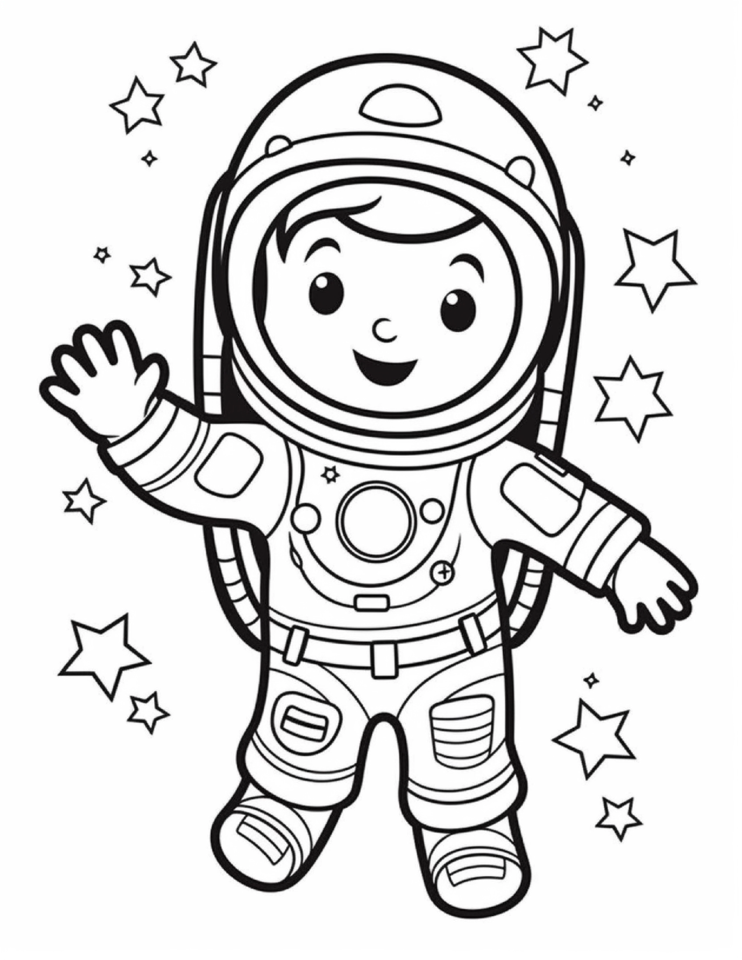Astronautas para colorir – Viagem espacial para imprimir grátis