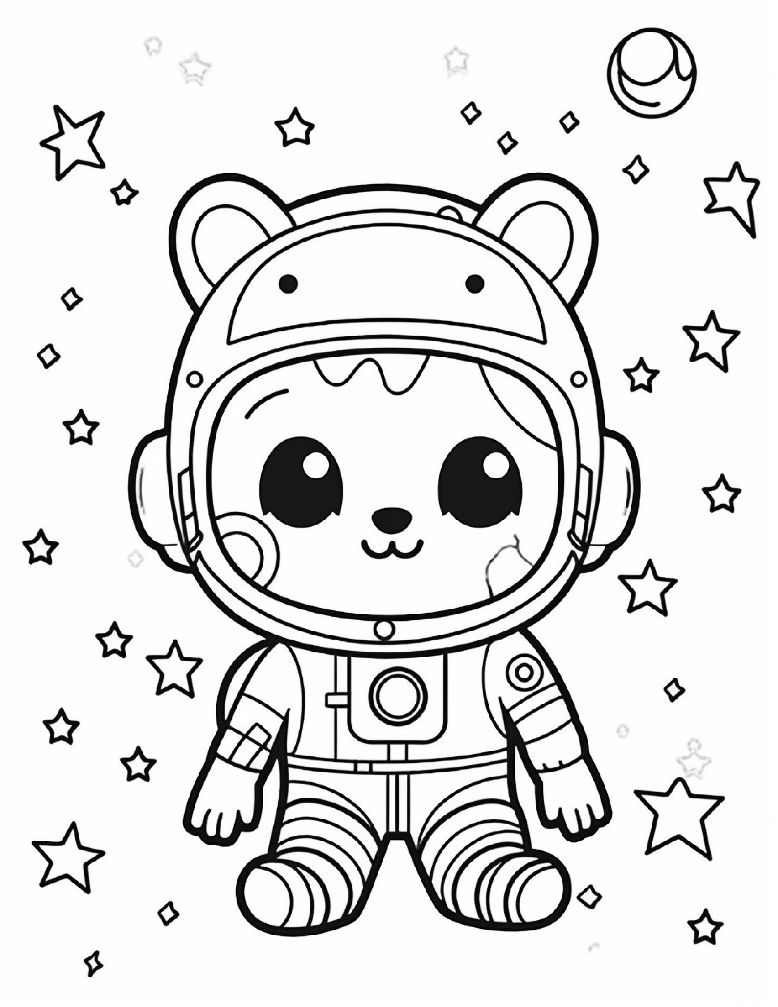 Astronautas para colorir – Viagem espacial para imprimir grátis