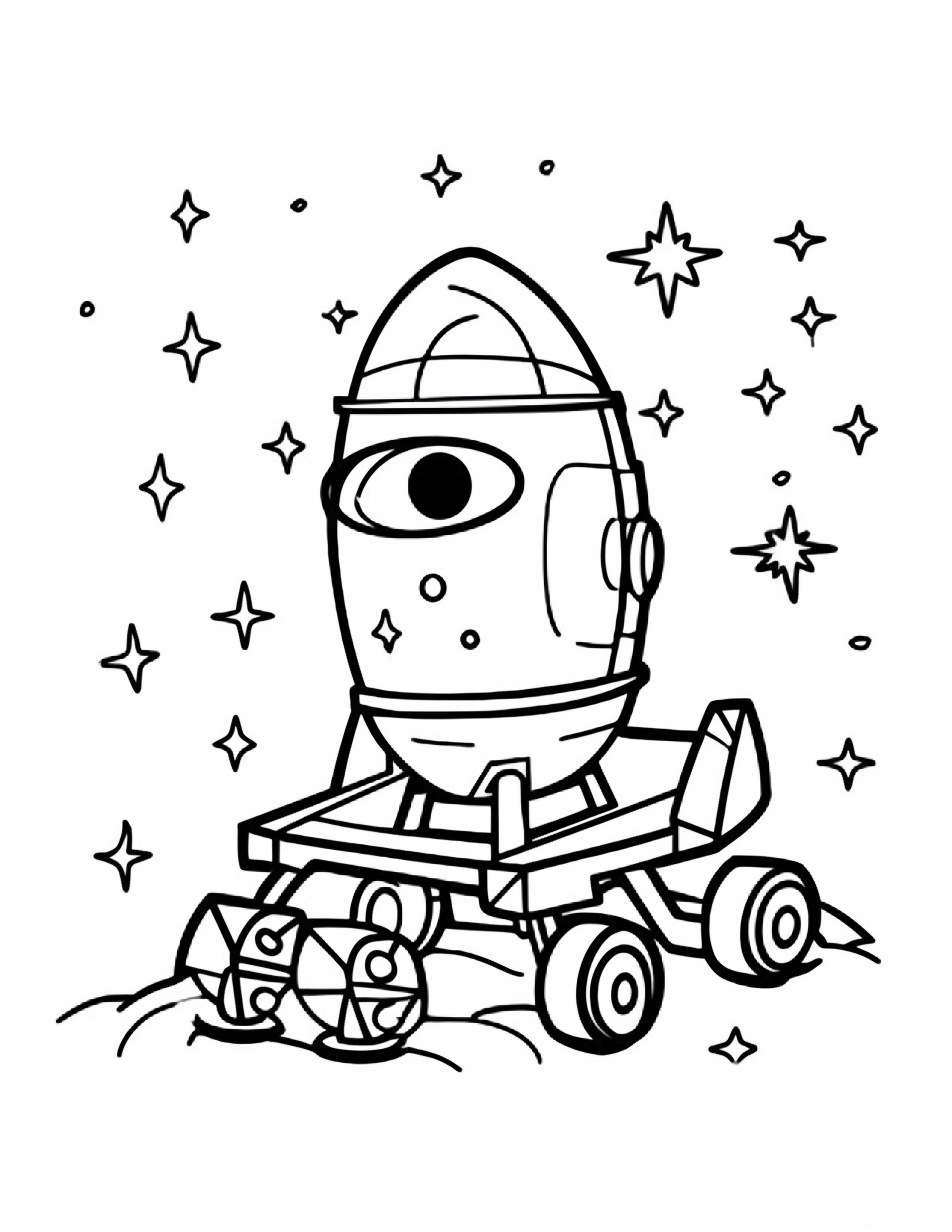 Astronautas para colorir – Viagem espacial para imprimir grátis