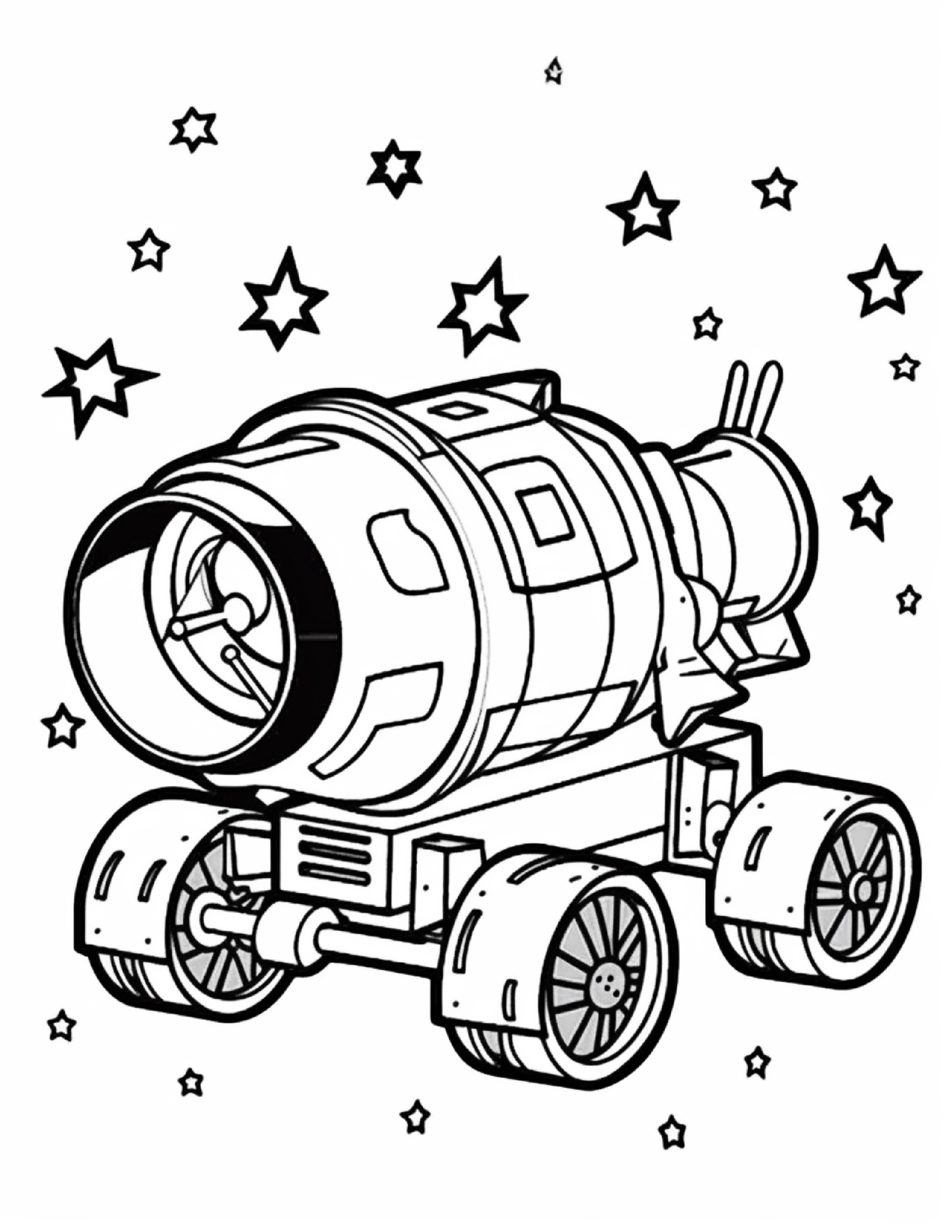 Astronautas para colorir – Viagem espacial para imprimir grátis