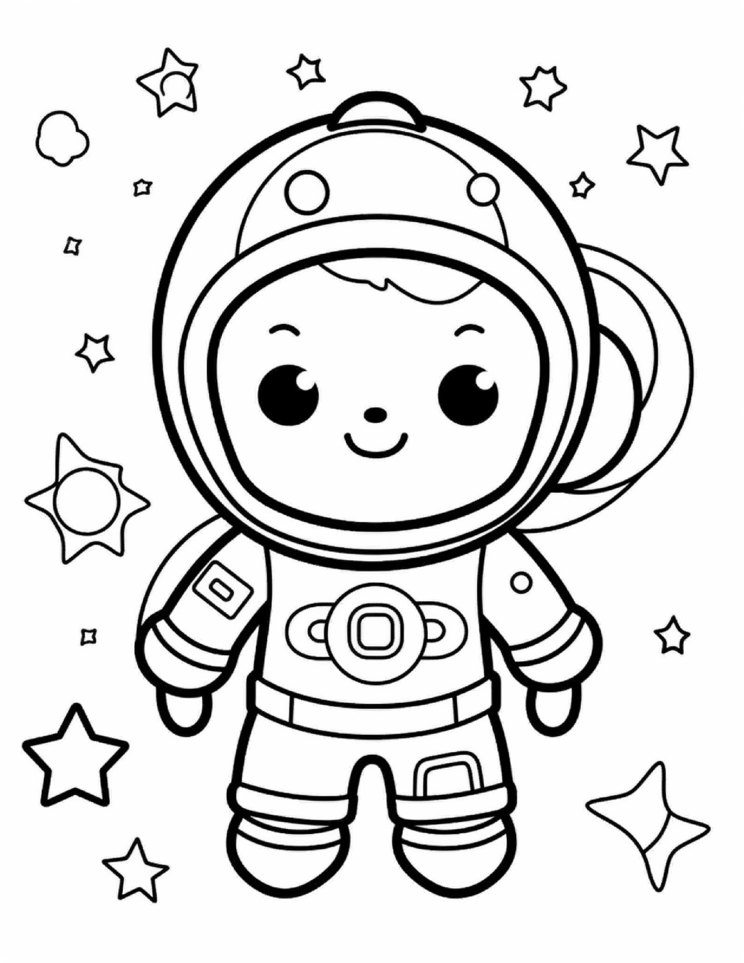 Astronautas para colorir – Viagem espacial para imprimir grátis