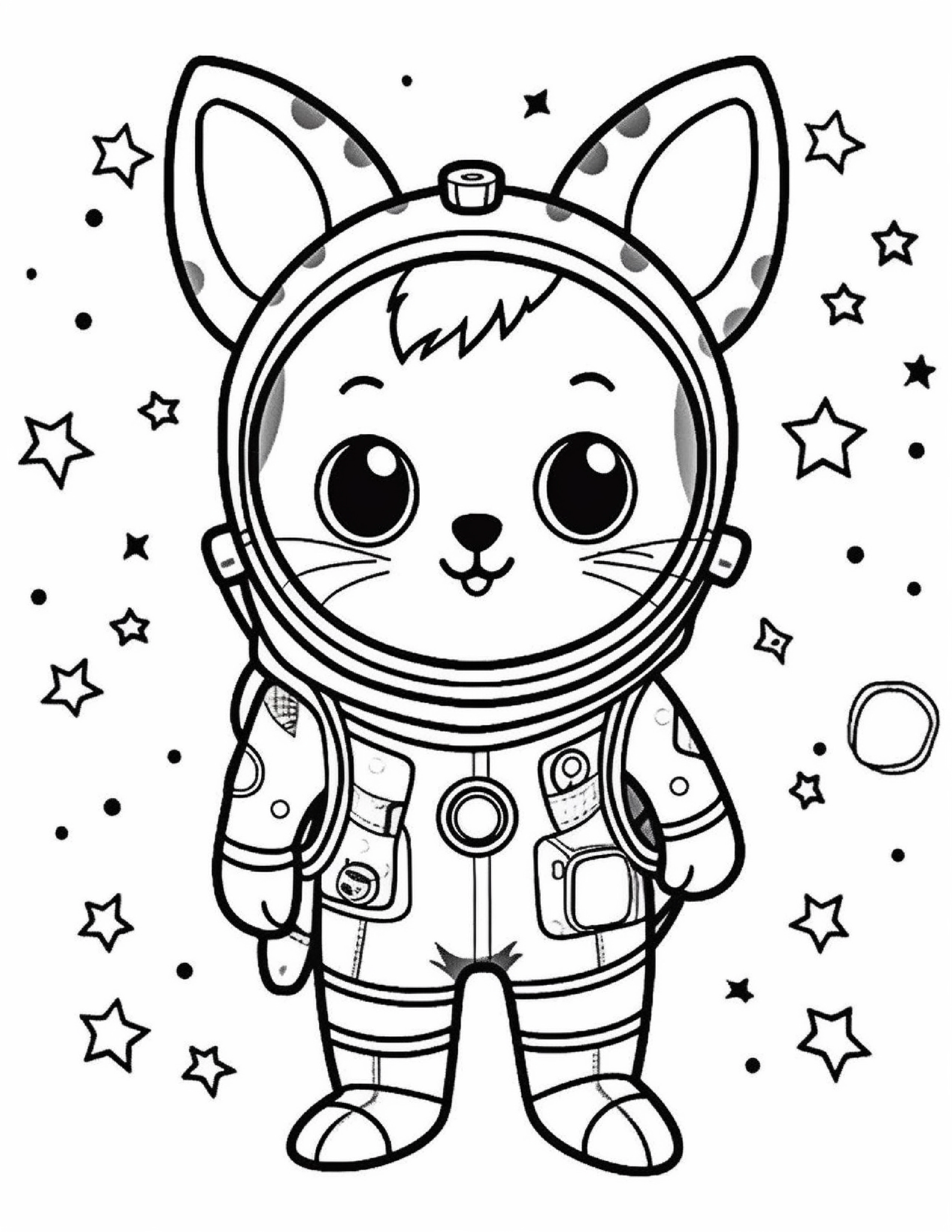 Astronautas para colorir – Viagem espacial para imprimir grátis