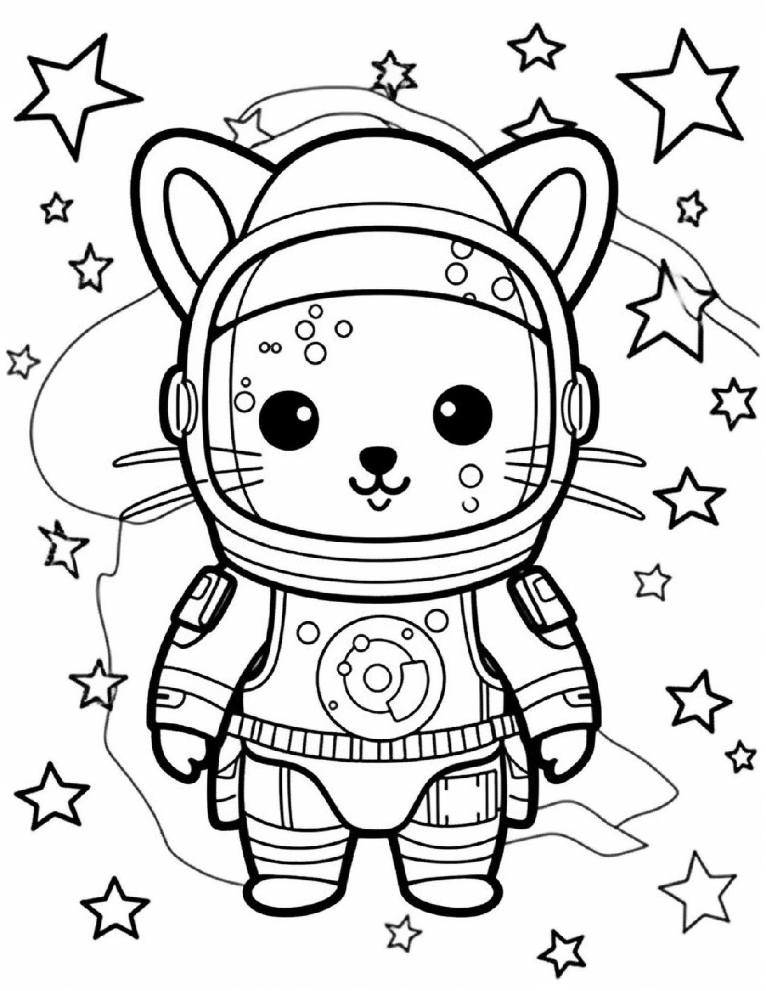 Astronautas para colorir – Viagem espacial para imprimir grátis