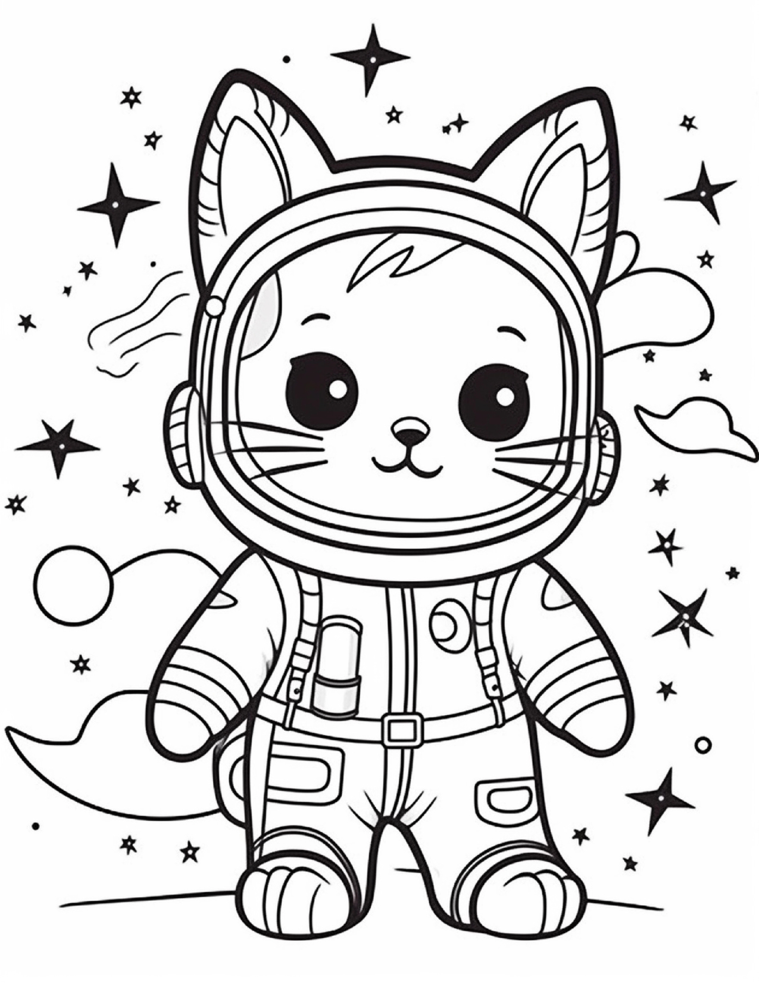 Astronautas para colorir – Viagem espacial para imprimir grátis