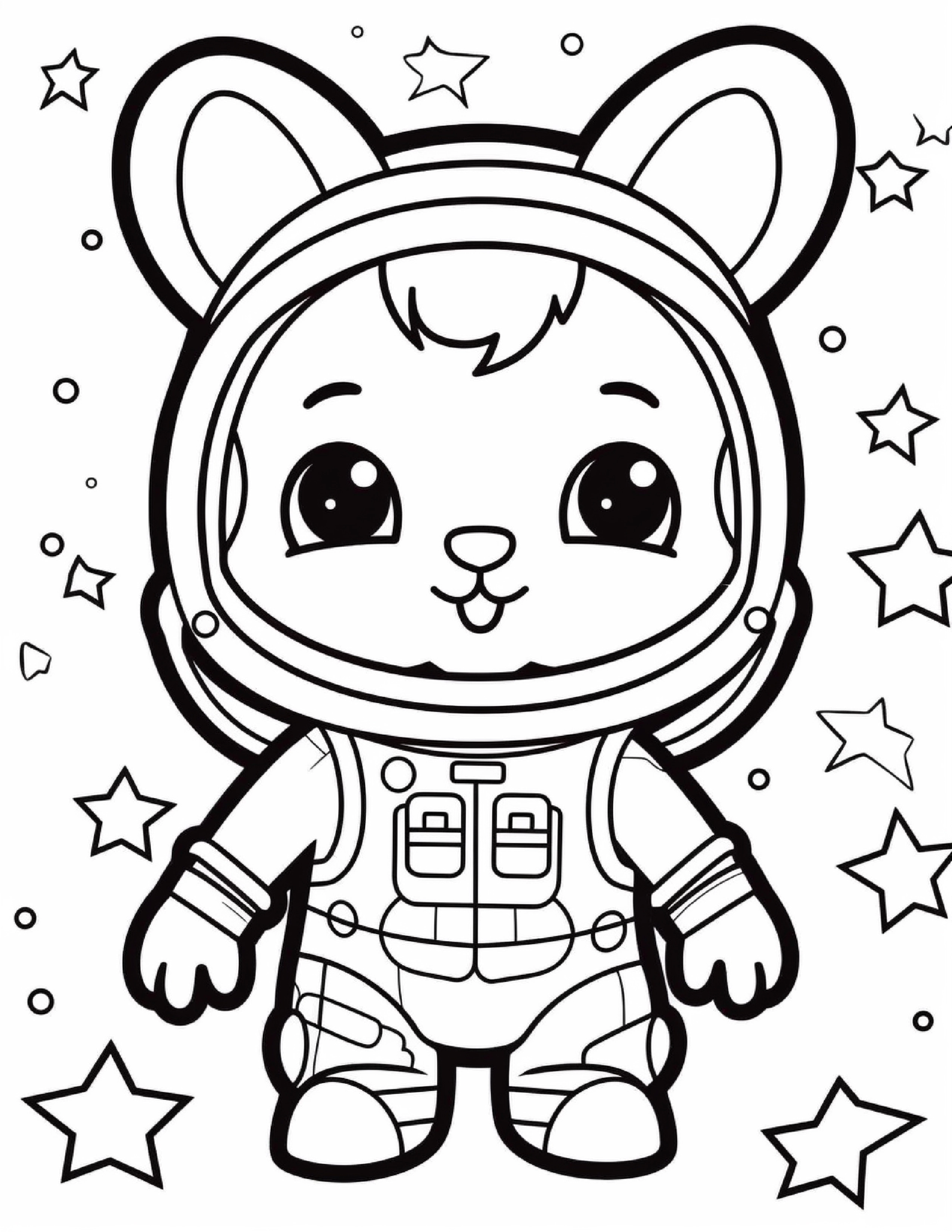 Astronautas para colorir – Viagem espacial para imprimir grátis