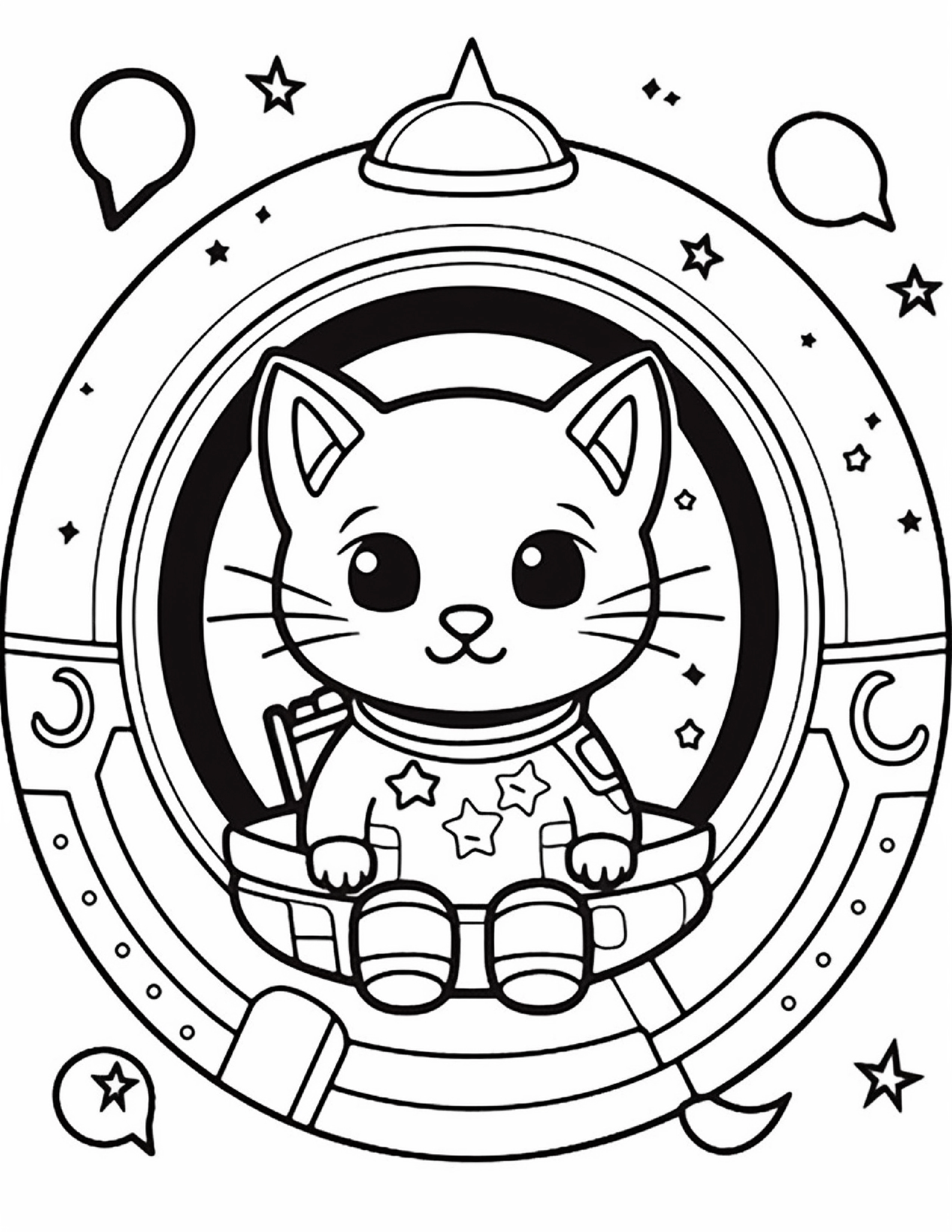 Astronautas para colorir – Viagem espacial para imprimir grátis