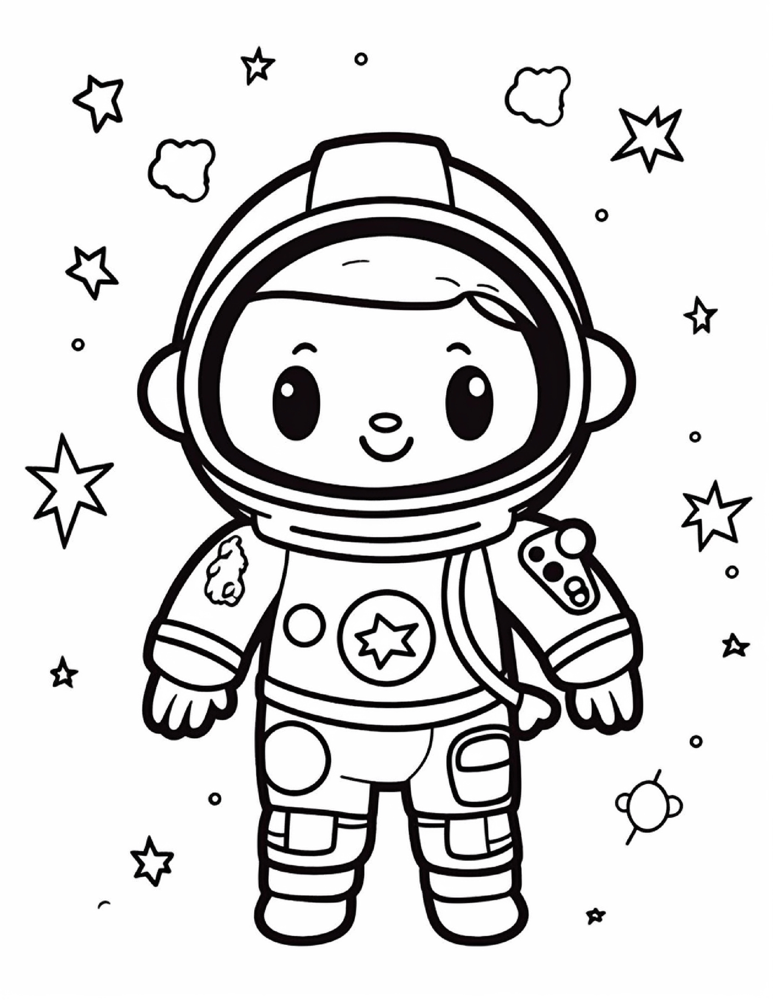 Astronautas para colorir – Viagem espacial para imprimir grátis