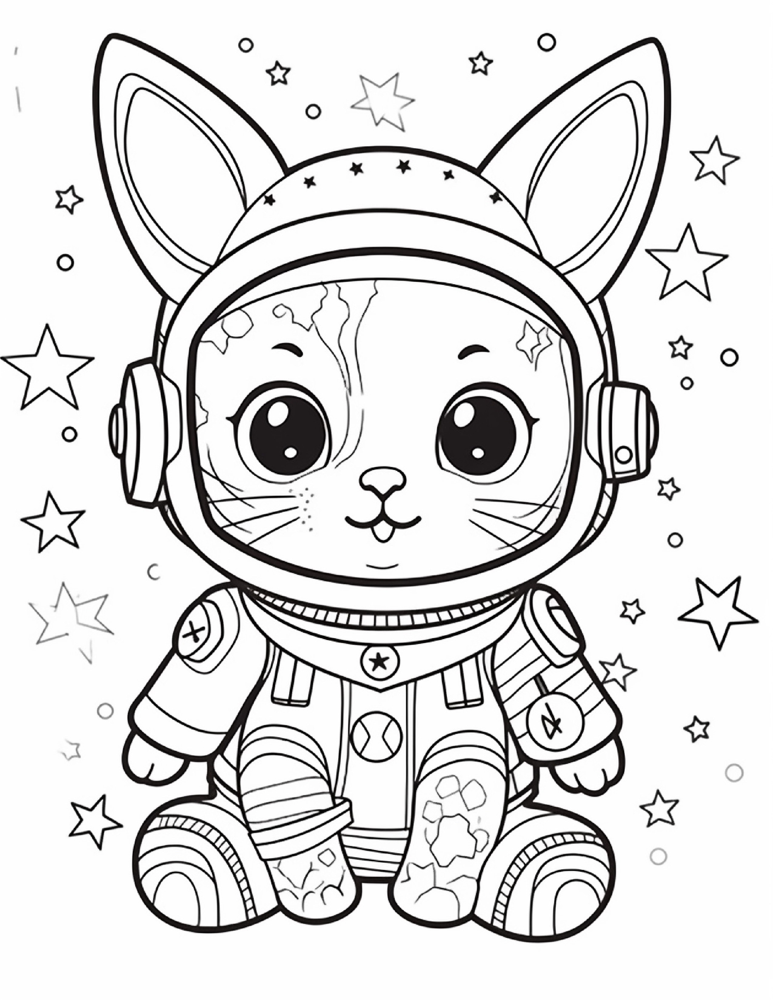 Astronautas para colorir – Viagem espacial para imprimir grátis