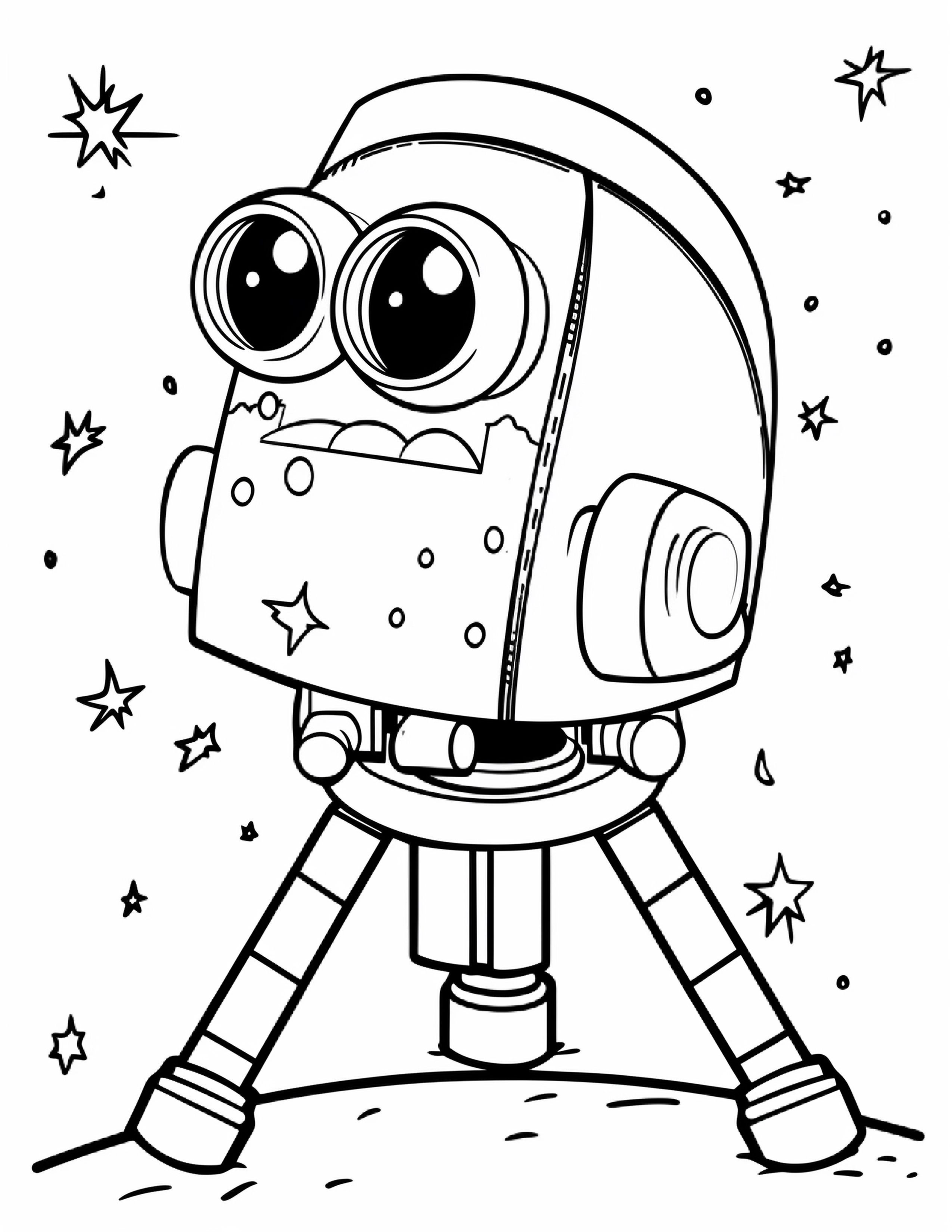 Astronautas para colorir – Viagem espacial para imprimir grátis