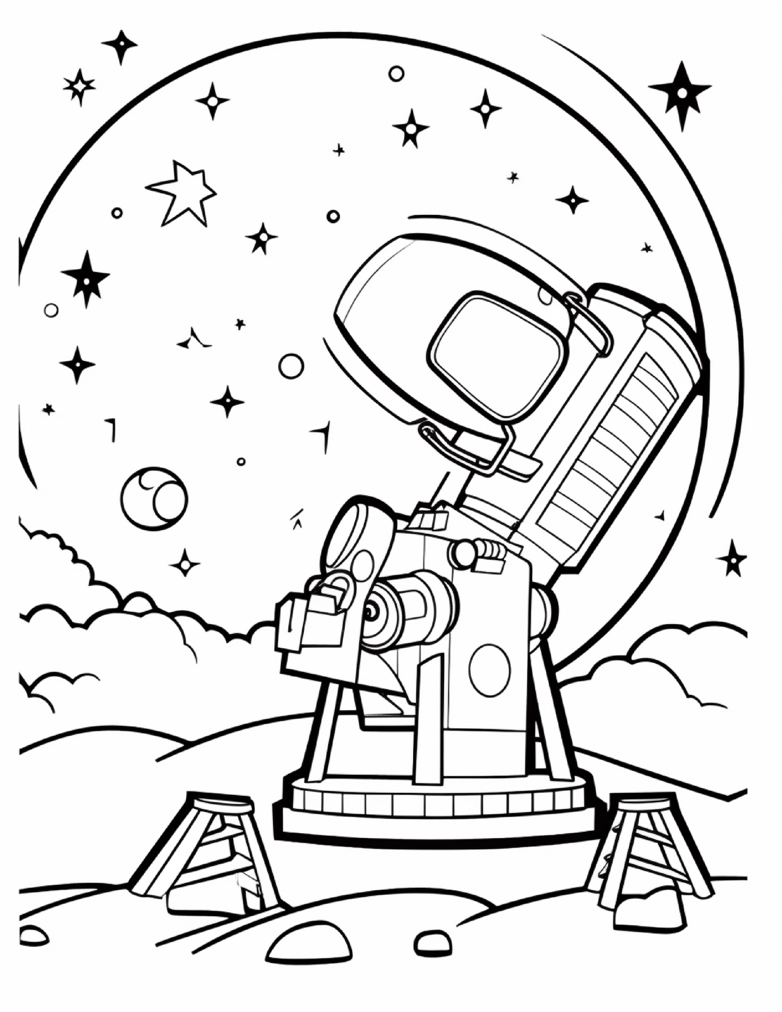 Astronautas para colorir – Viagem espacial para imprimir grátis