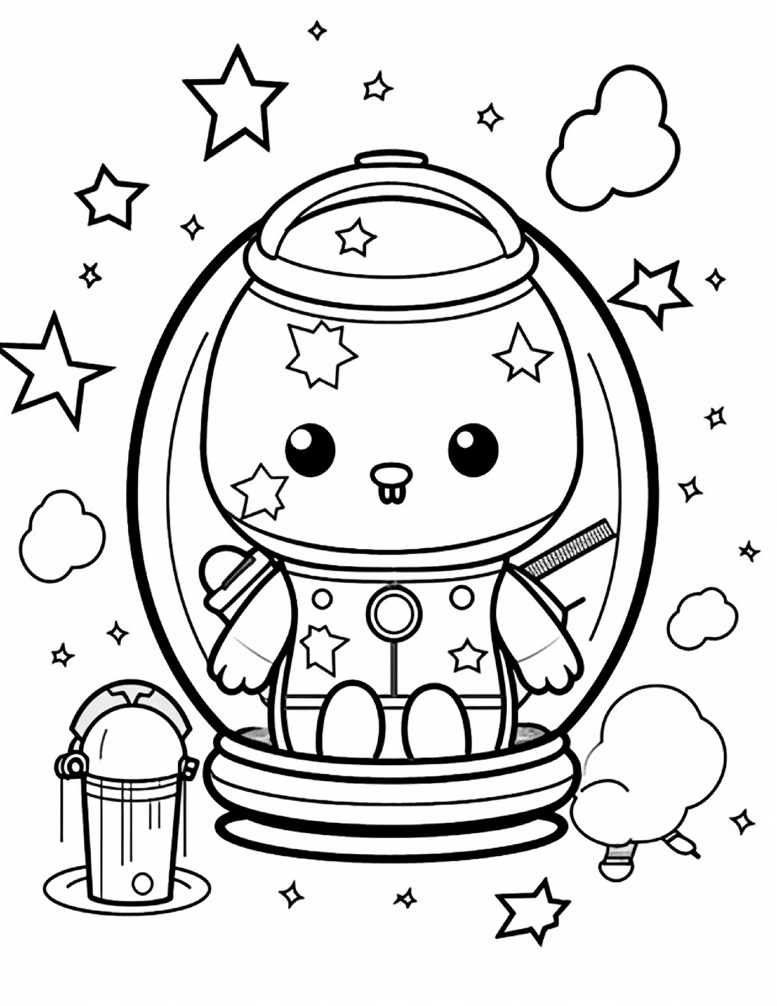 Astronautas para colorir – Viagem espacial para imprimir grátis