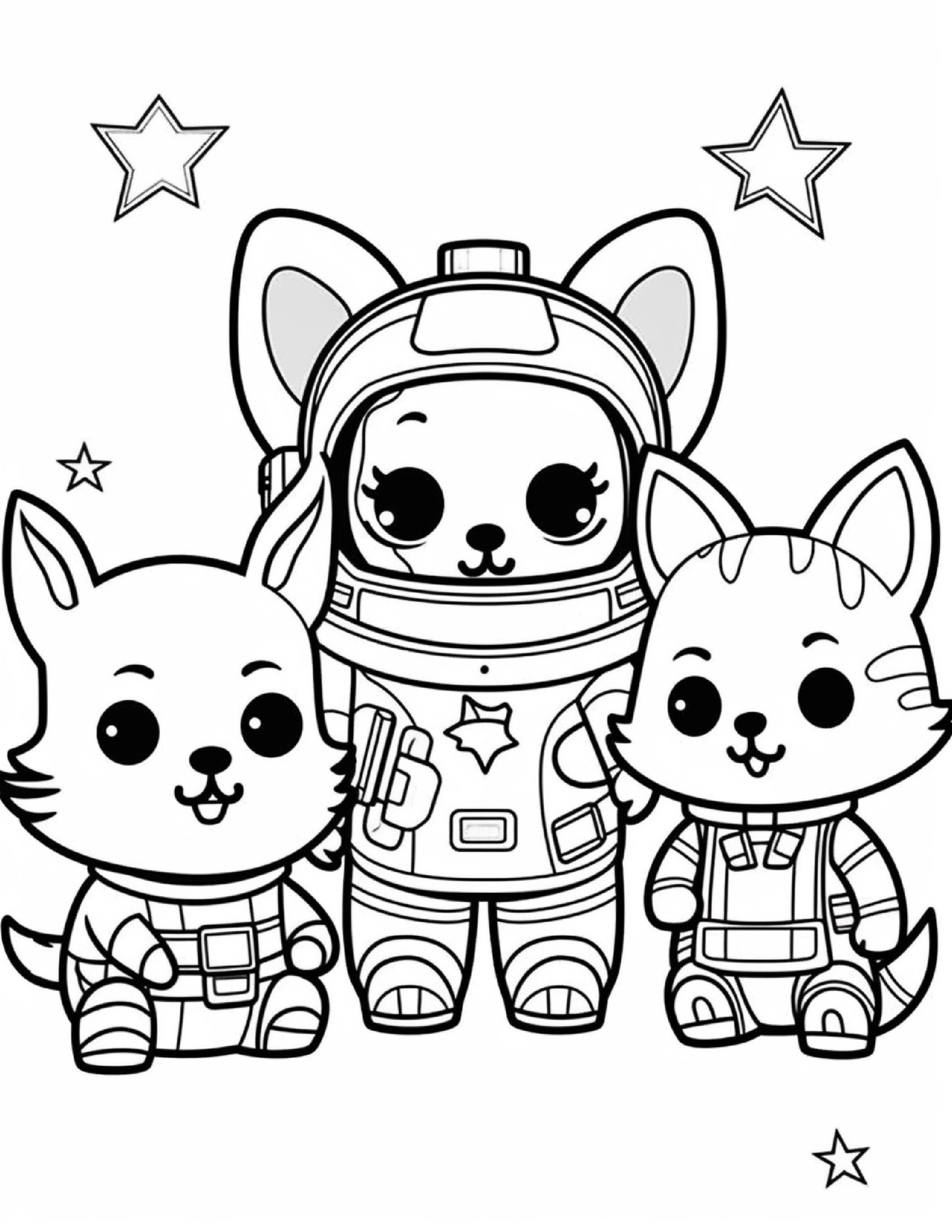 Astronautas para colorir – Viagem espacial para imprimir grátis