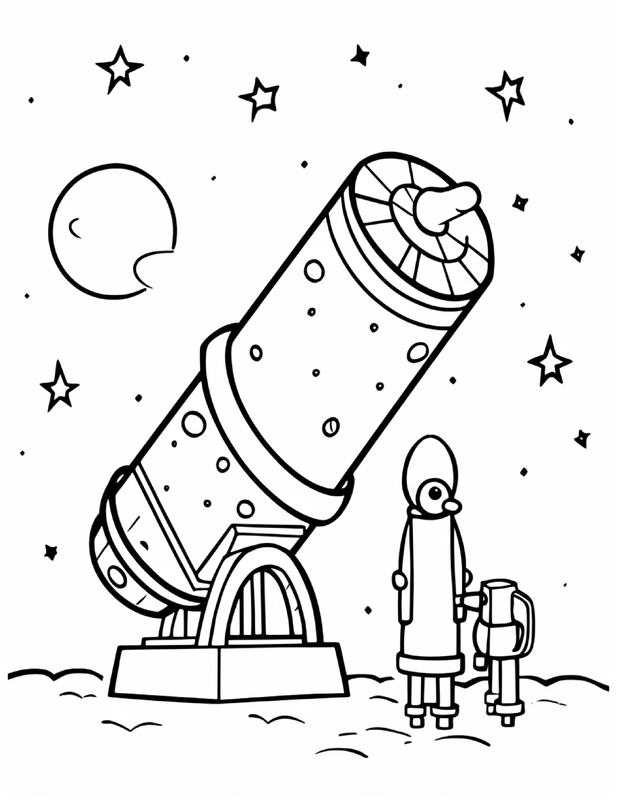 Astronautas para colorir – Viagem espacial para imprimir grátis