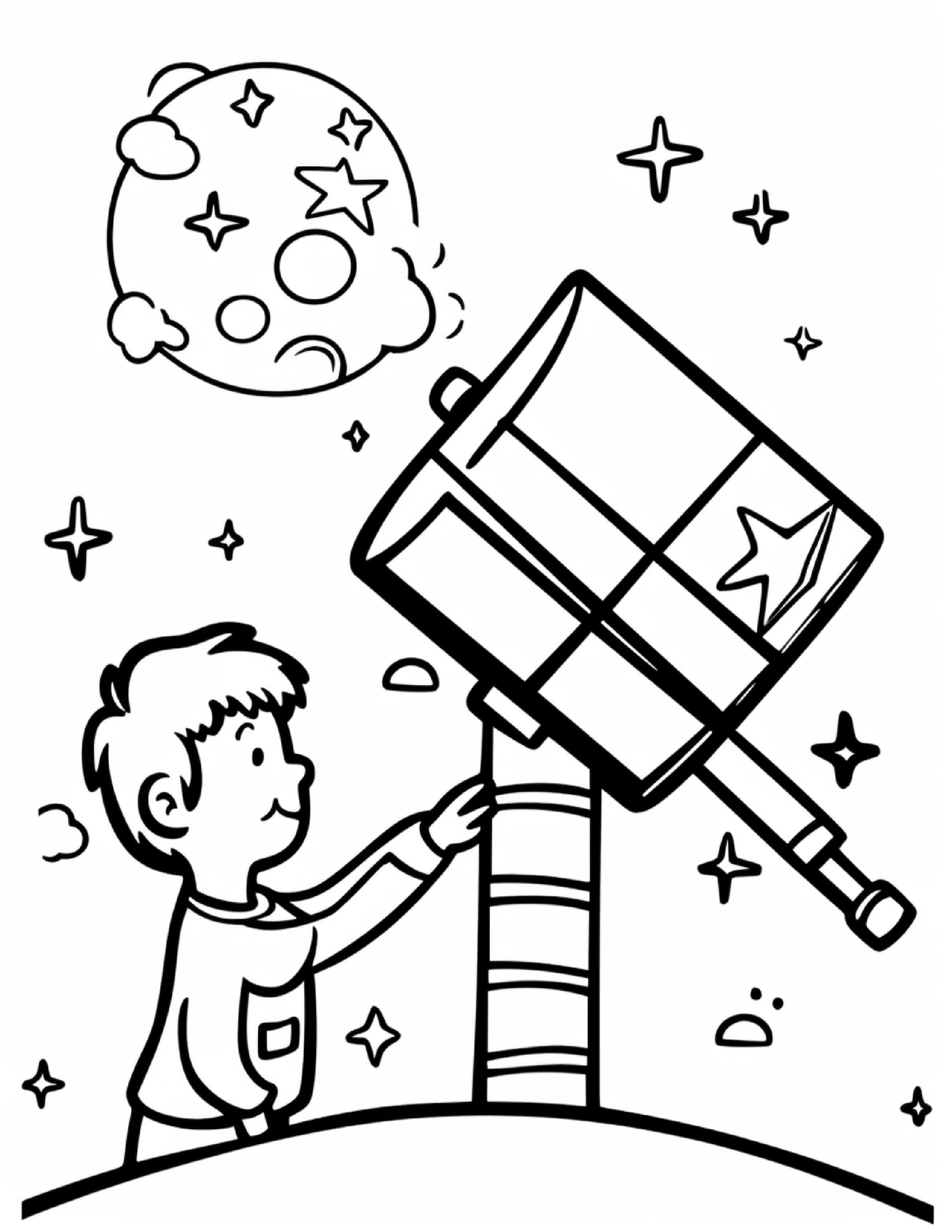 Astronautas para colorir – Viagem espacial para imprimir grátis