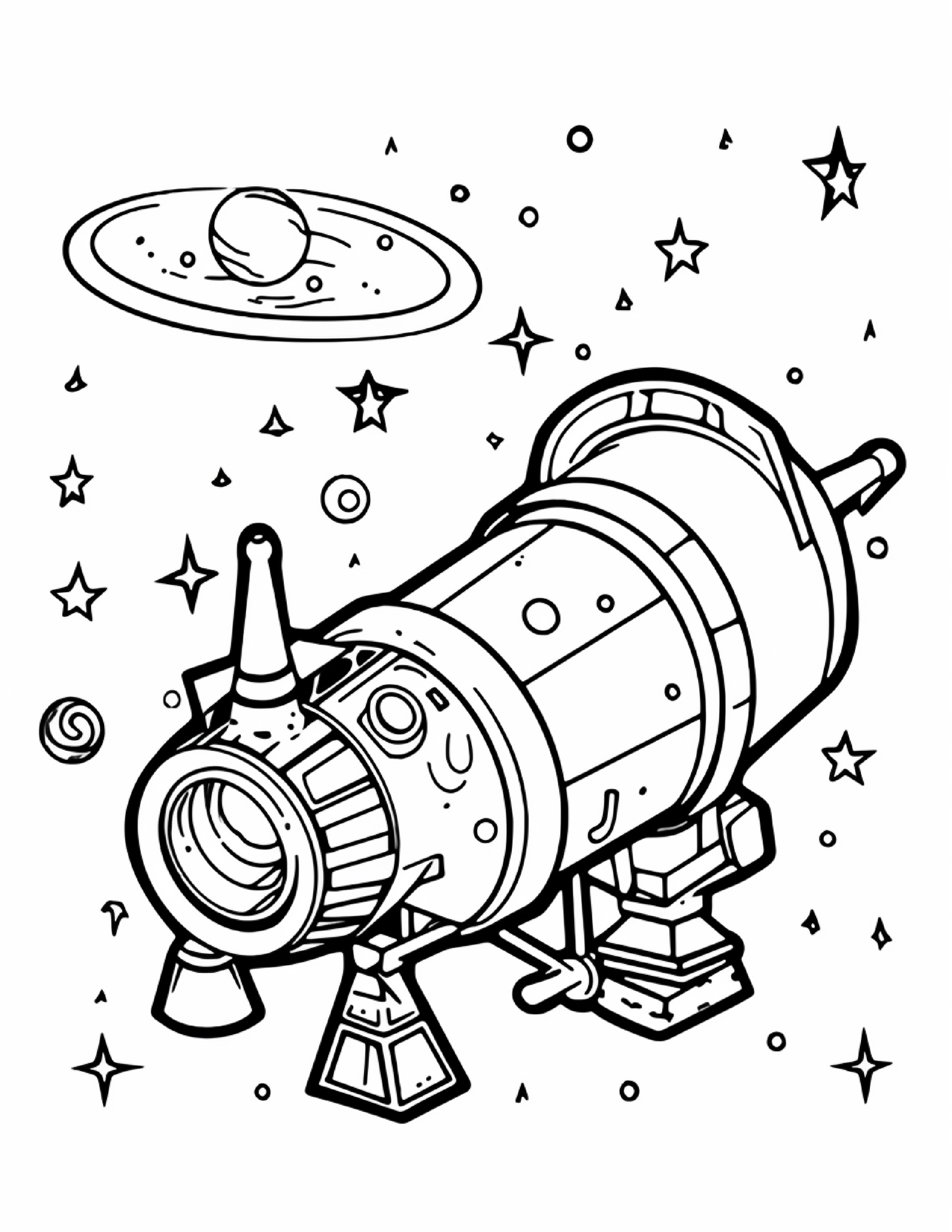 Astronautas para colorir – Viagem espacial para imprimir grátis