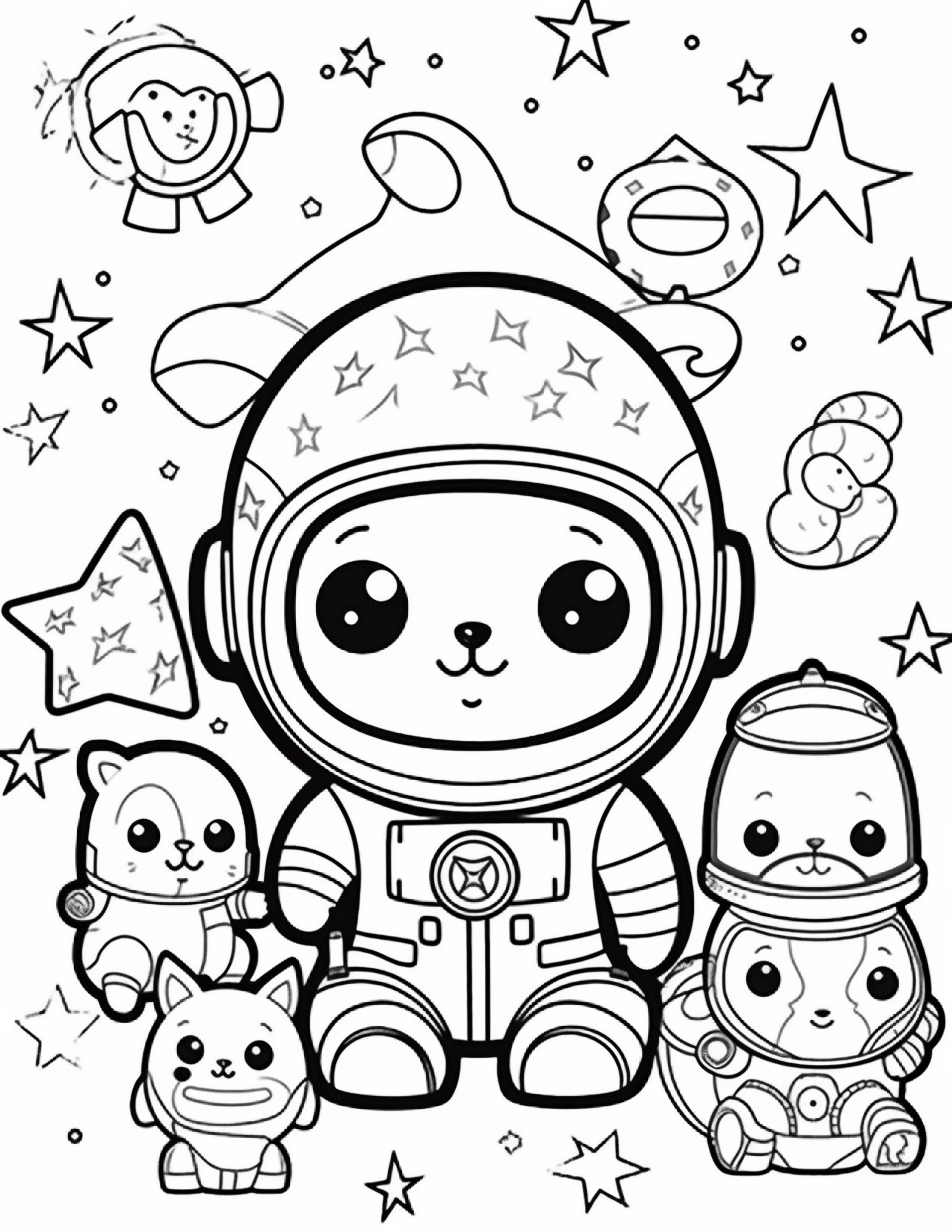 Astronautas para colorir – Viagem espacial para imprimir grátis