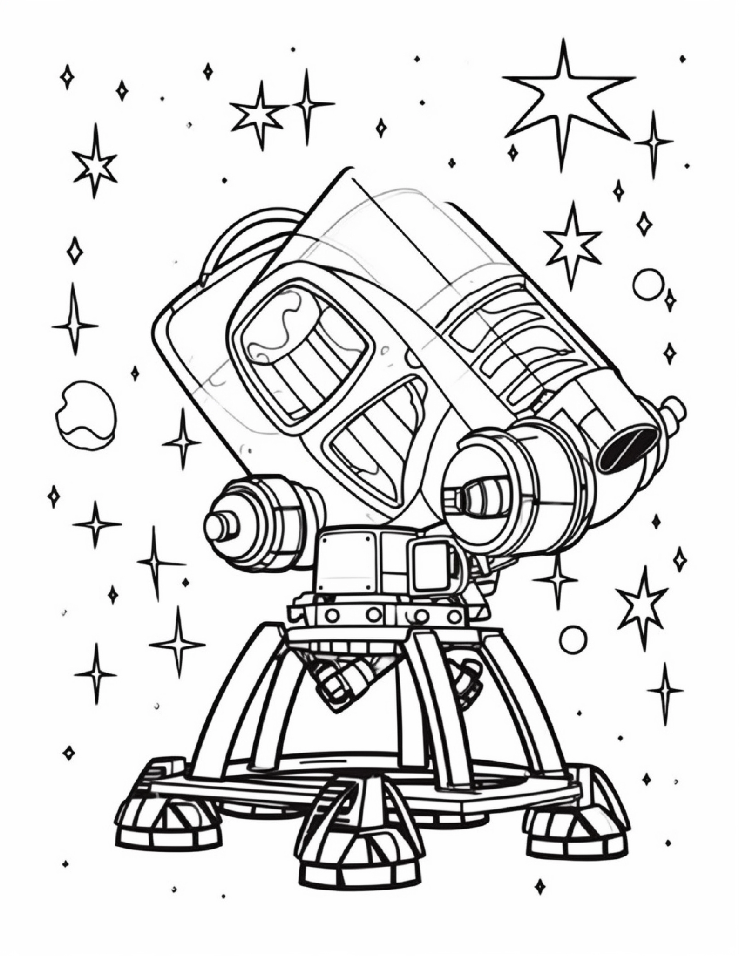 Astronautas para colorir – Viagem espacial para imprimir grátis