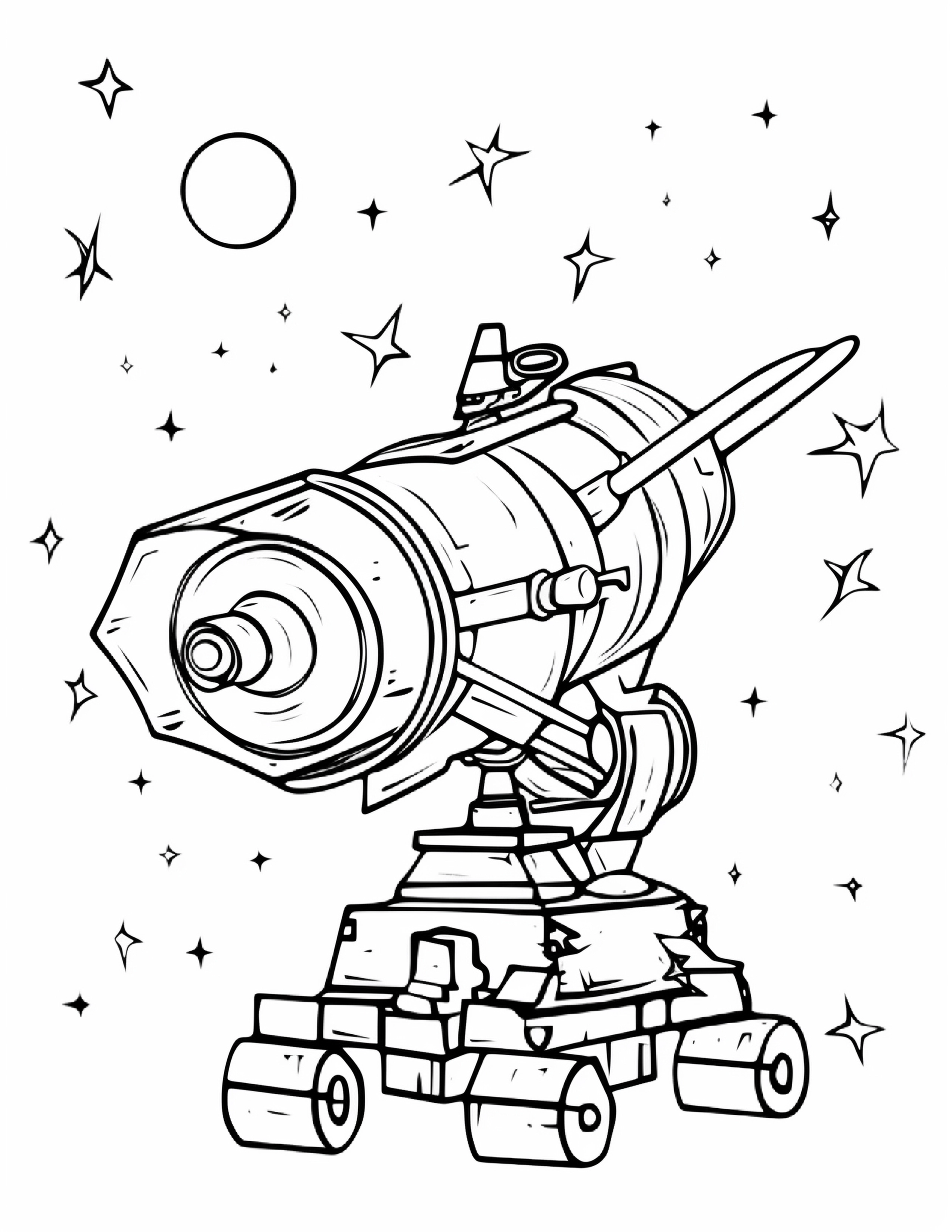 Astronautas para colorir – Viagem espacial para imprimir grátis