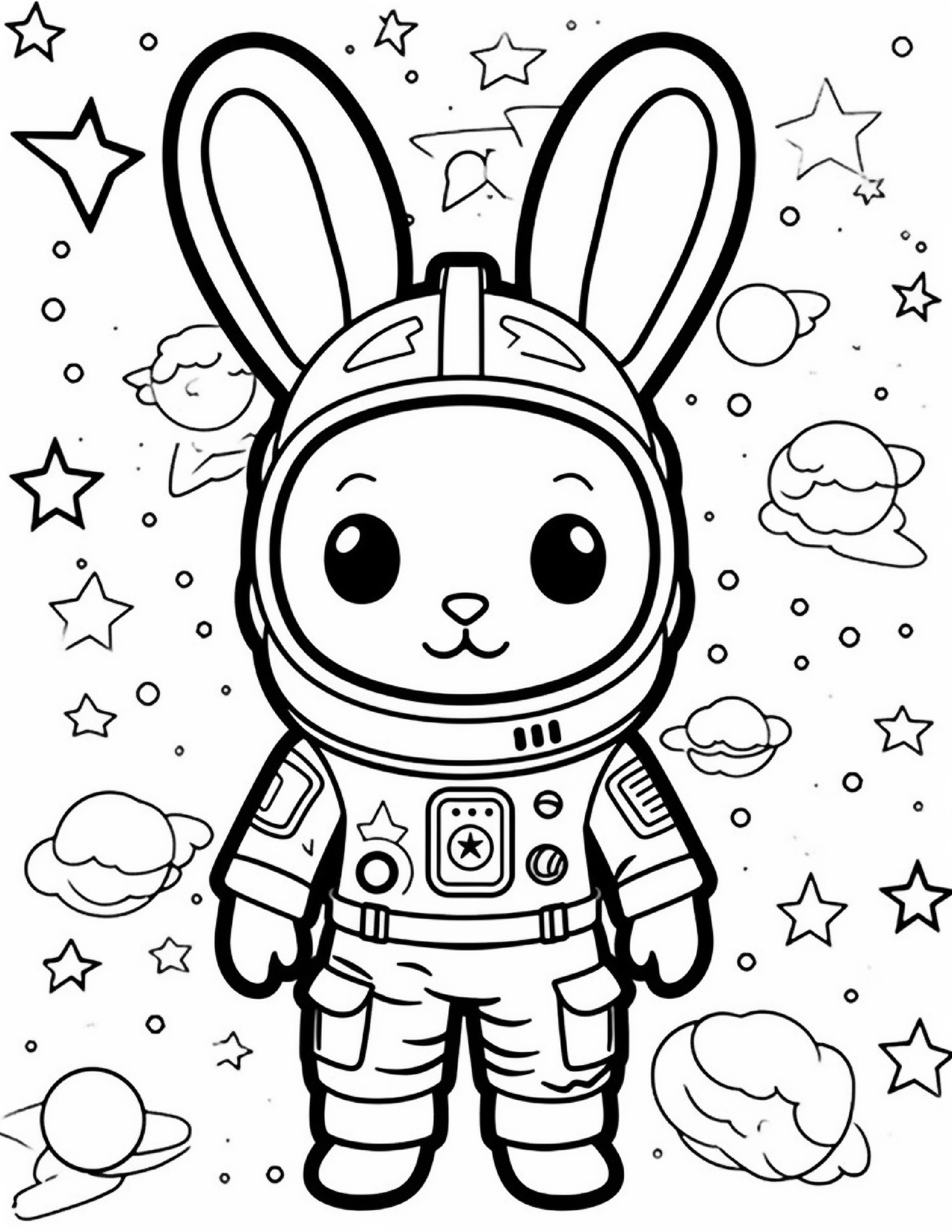 Astronautas para colorir – Viagem espacial para imprimir grátis