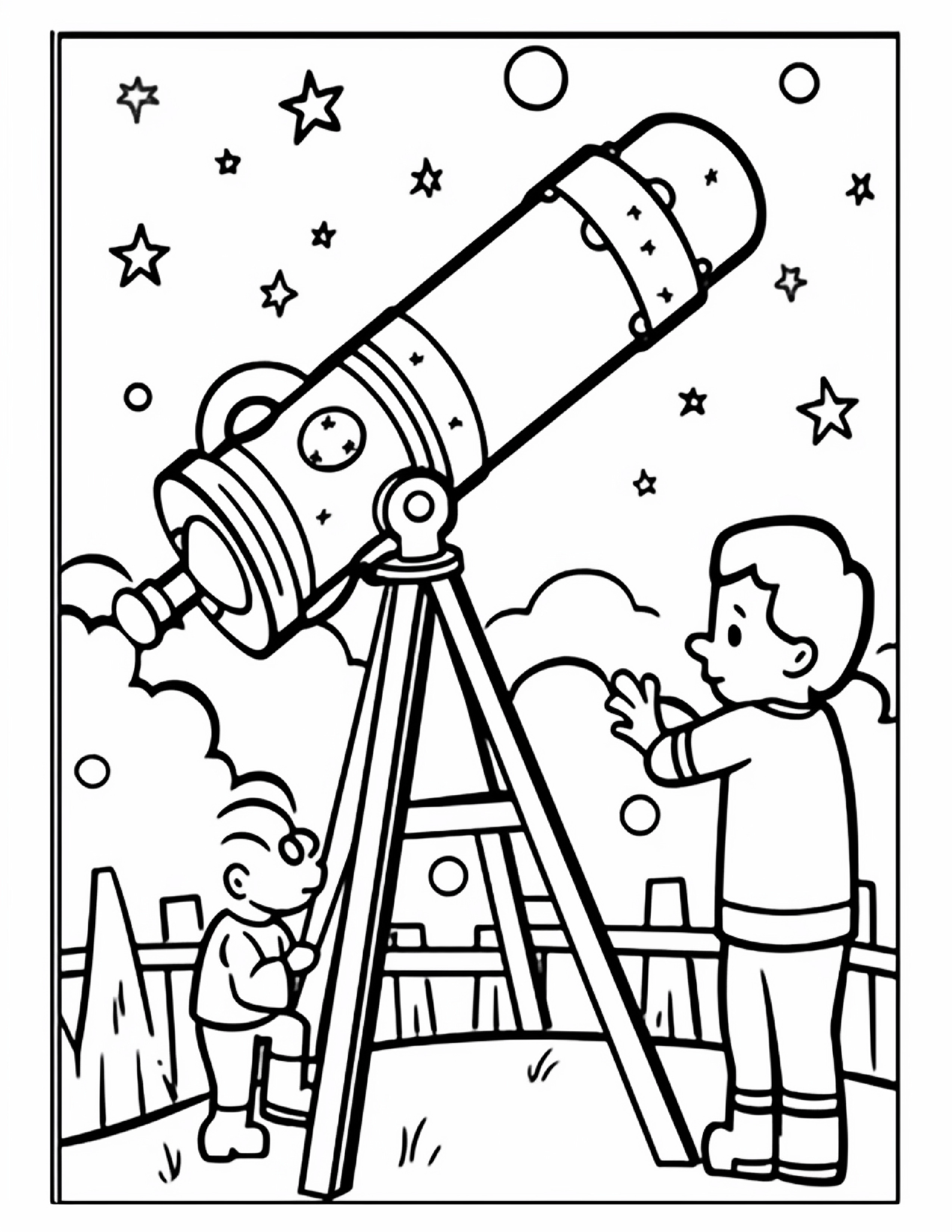 Astronautas para colorir – Viagem espacial para imprimir grátis