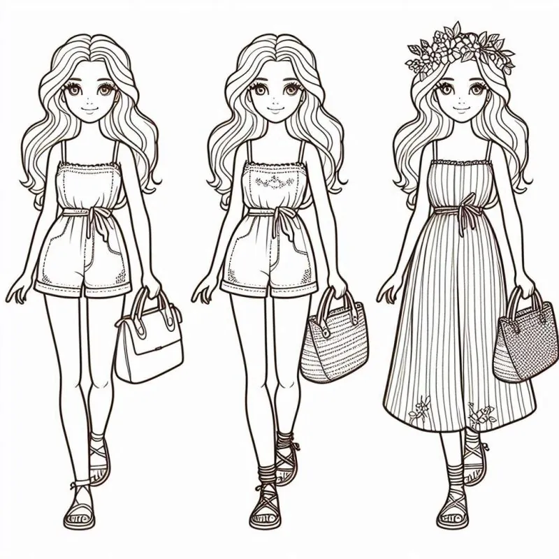 Desenho da coleção Barbie