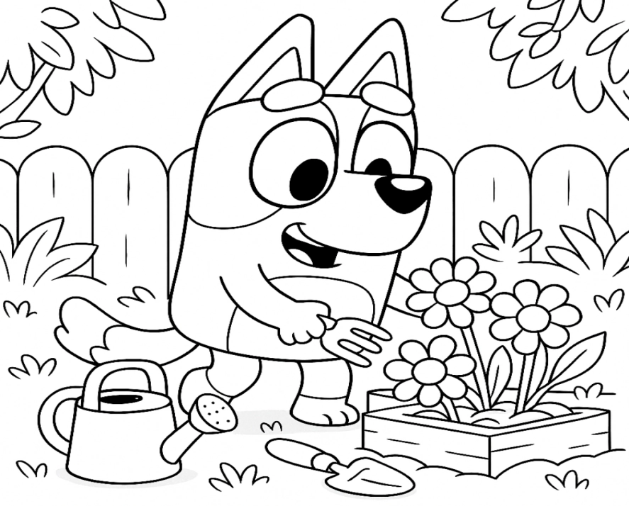 Bluey e Bingo para colorir – imprimir grátis