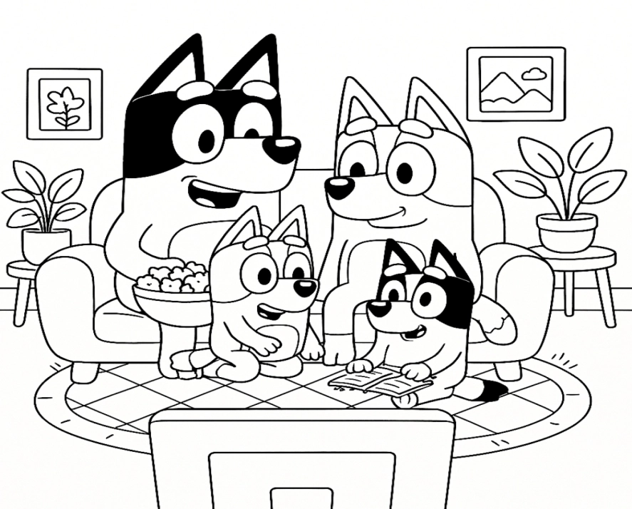 Bluey e Bingo para colorir – imprimir grátis