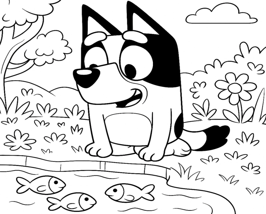 Bluey e Bingo para colorir – imprimir grátis