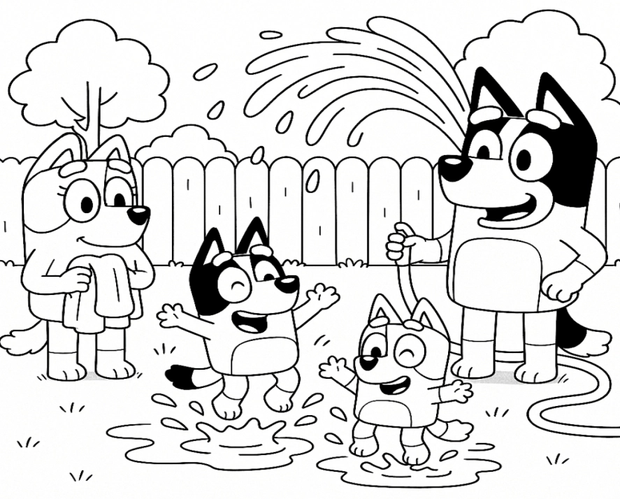 Bluey e Bingo para colorir – imprimir grátis