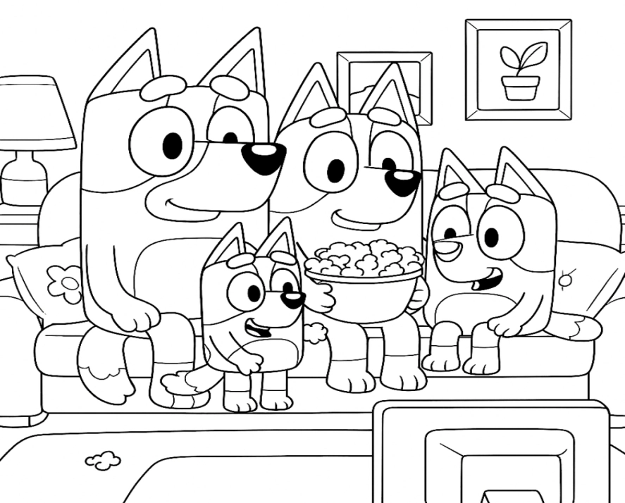 Bluey e Bingo para colorir – imprimir grátis