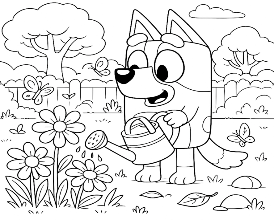 Bluey e Bingo para colorir – imprimir grátis