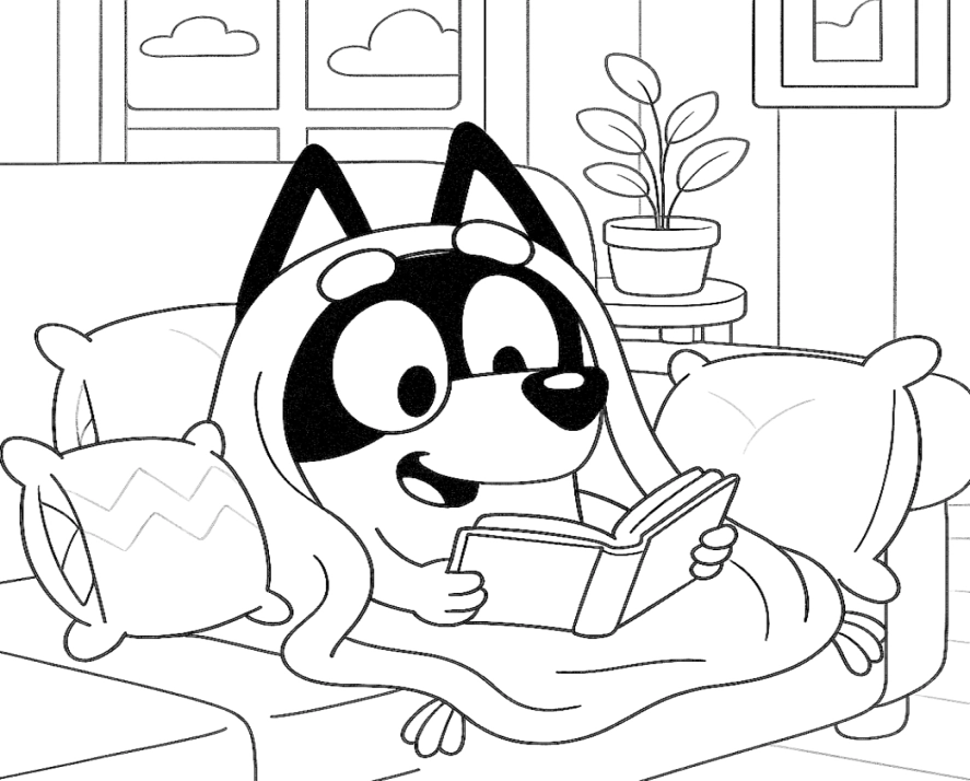Bluey e Bingo para colorir – imprimir grátis