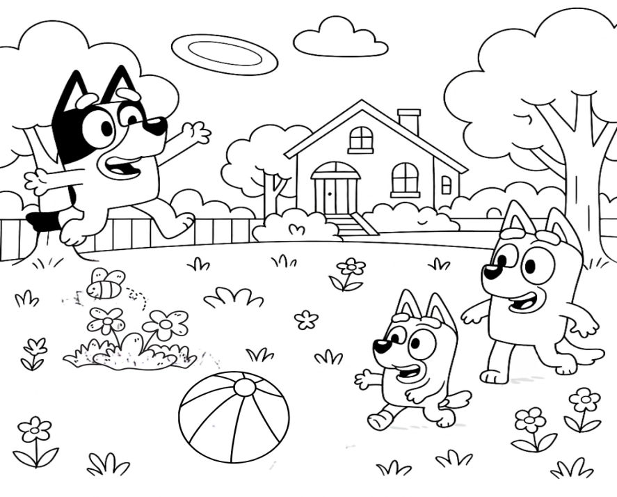 Bluey e Bingo para colorir – imprimir grátis