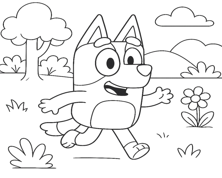 Bluey e Bingo para colorir – imprimir grátis