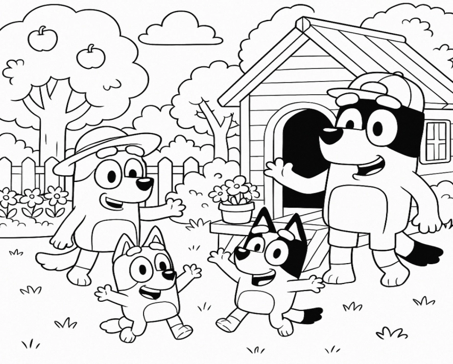 Bluey e Bingo para colorir – imprimir grátis